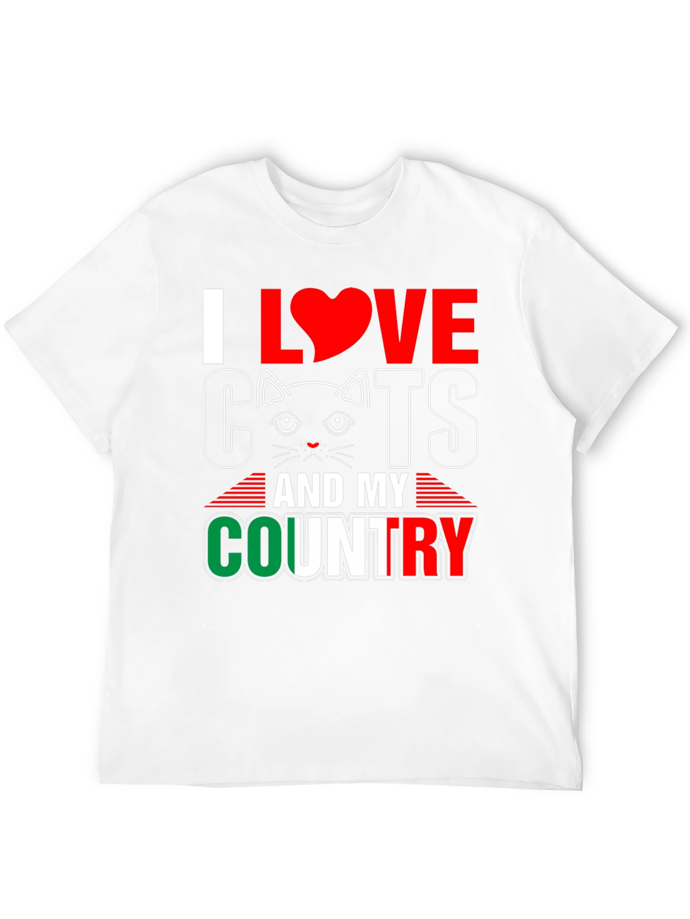 Black I Love Cats and My Country T-Shirt view 12