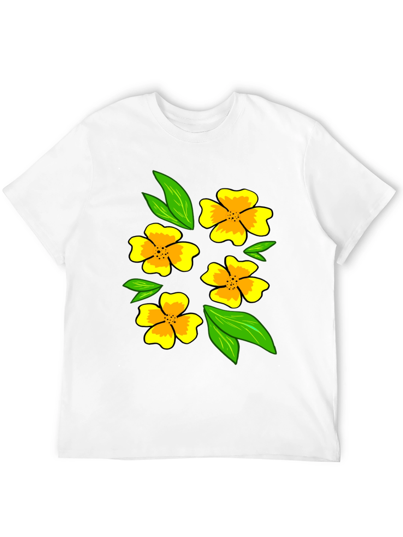 Black Floral Print Black T-Shirt - Men's Casual Fashion view 12