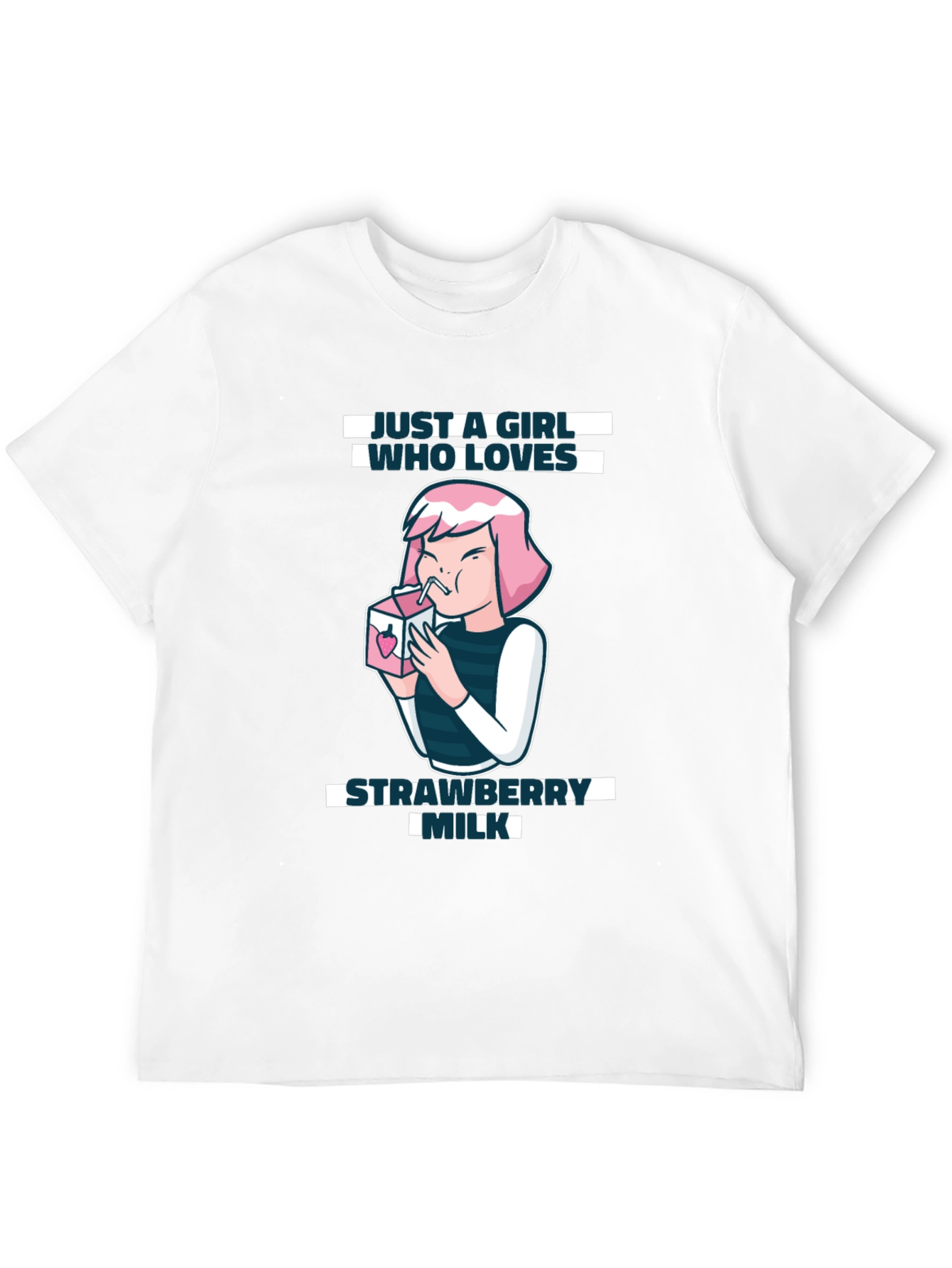 Black Strawberry Milk Lover T-Shirt view 12