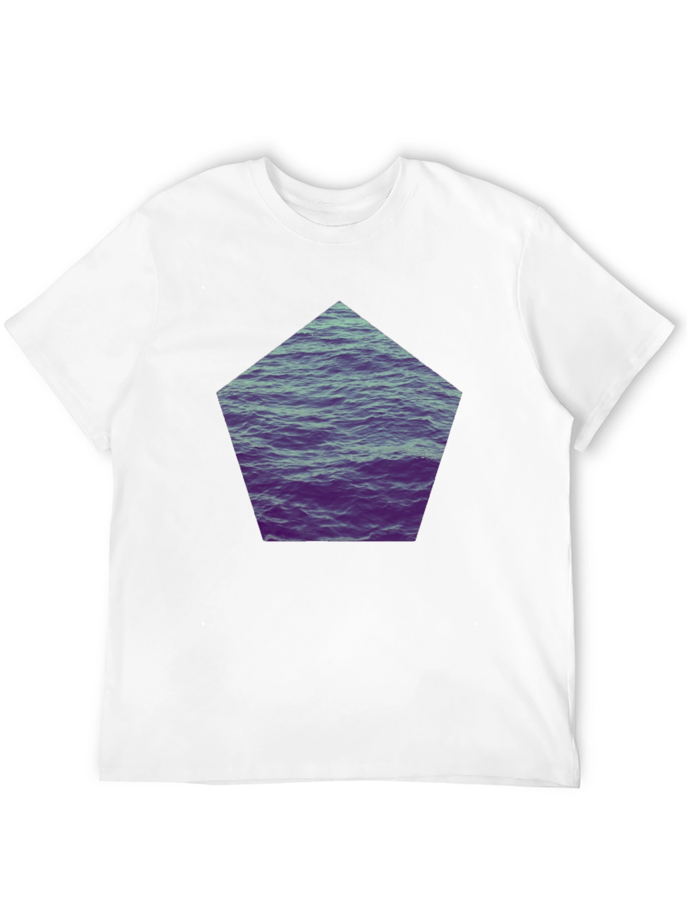 Black Black T-Shirt with Ocean Waves Graphic Print view 12
