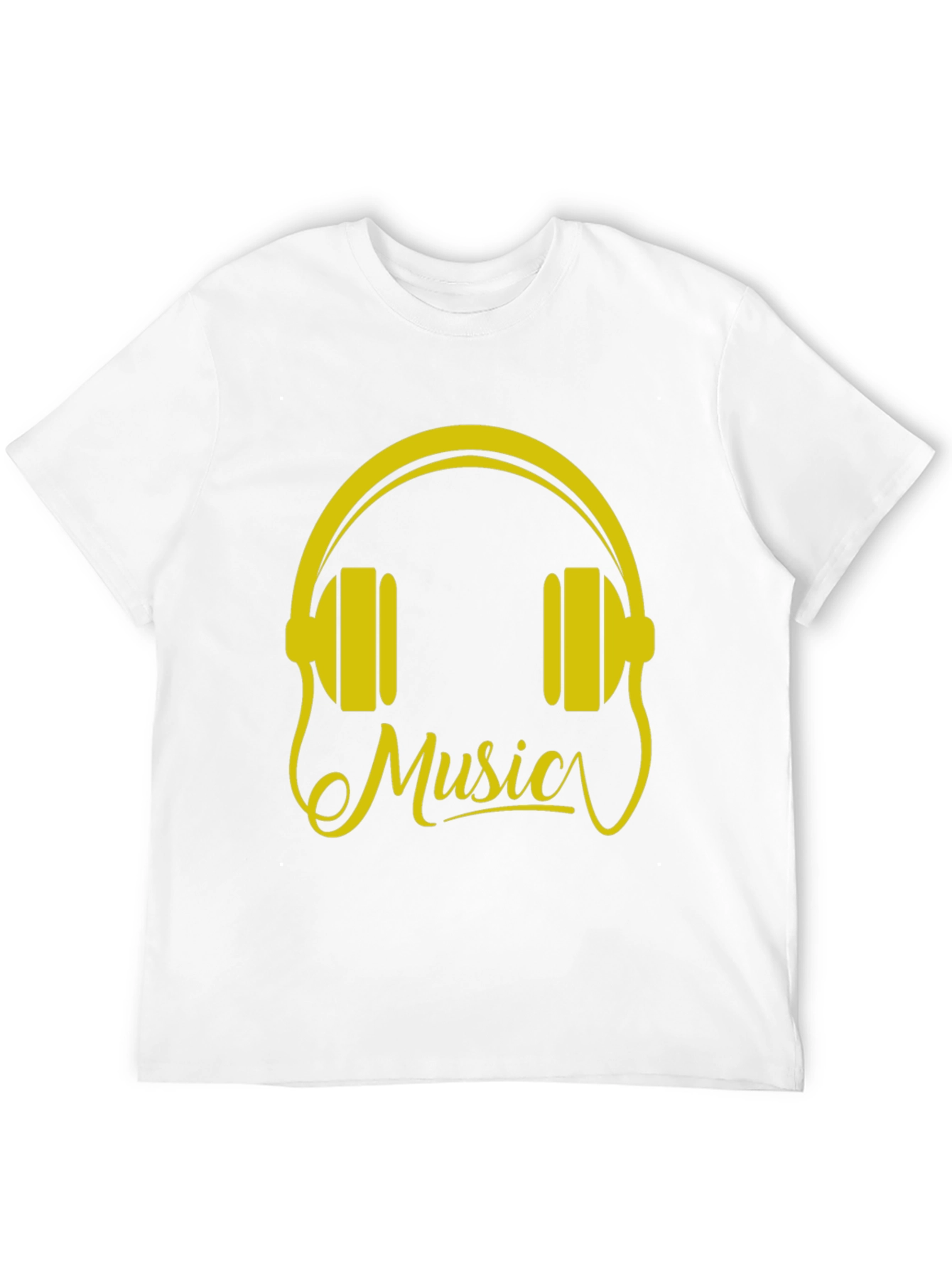 Music Headphones Graphic Tee - Black Cotton T-Shirt - 12