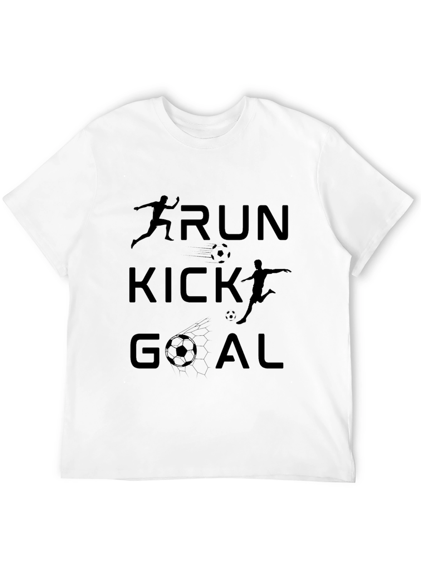 Run Kick Goal Black Graphic Tee - 12