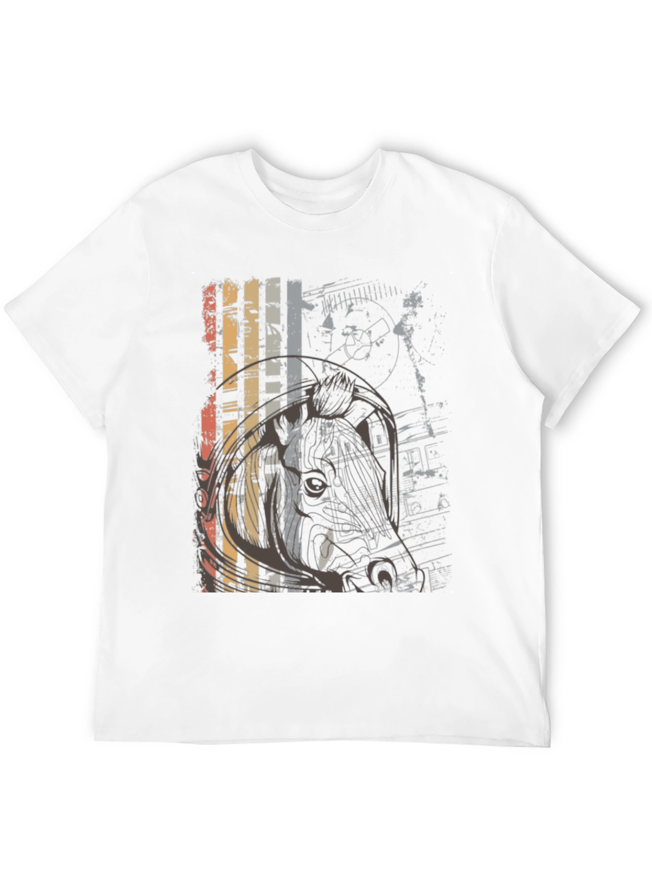 Black Retro Graphic Print Crew Neck T-Shirt view 12