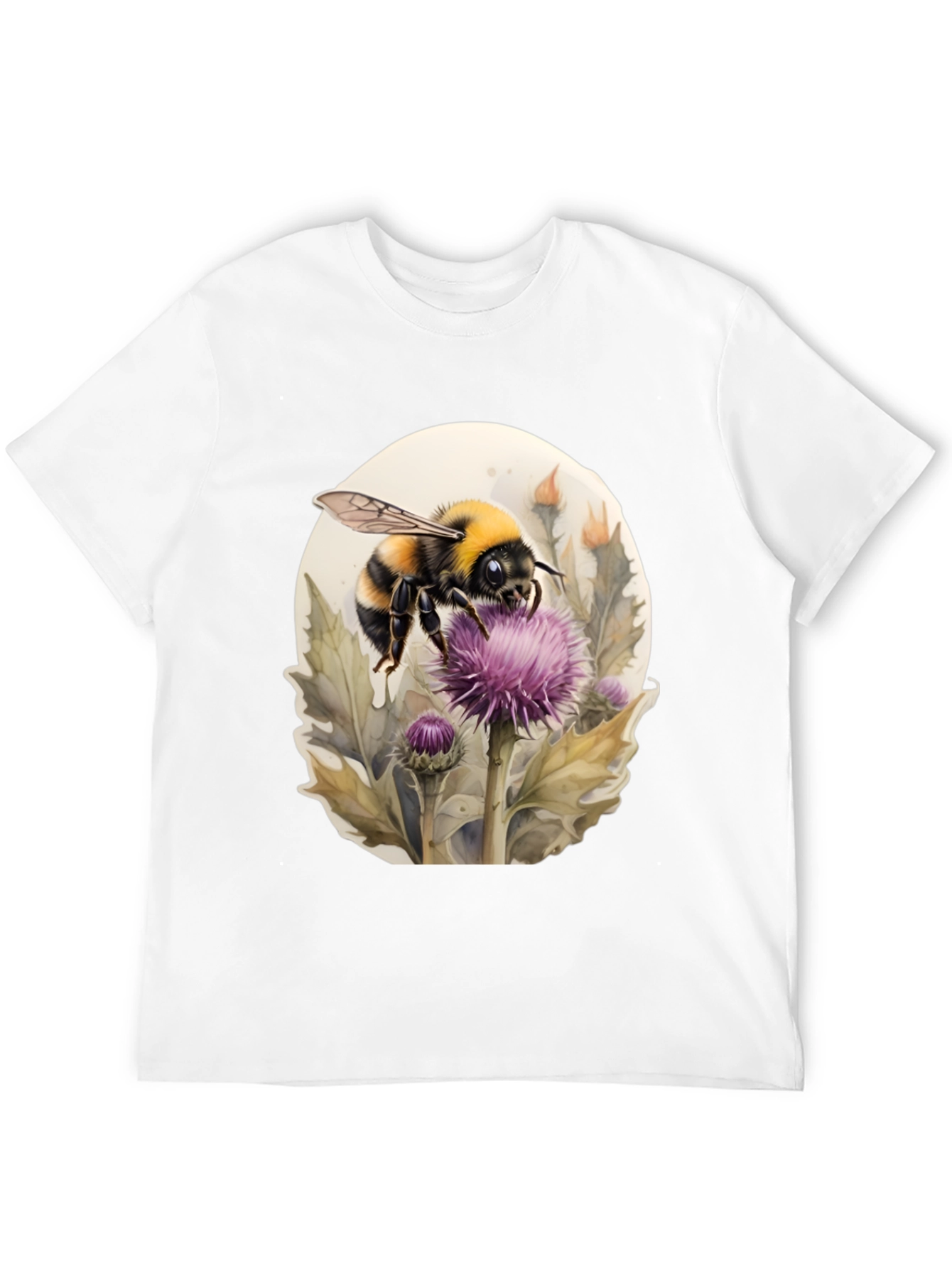 Black Bumble Bee on Thistle Black T-Shirt view 12