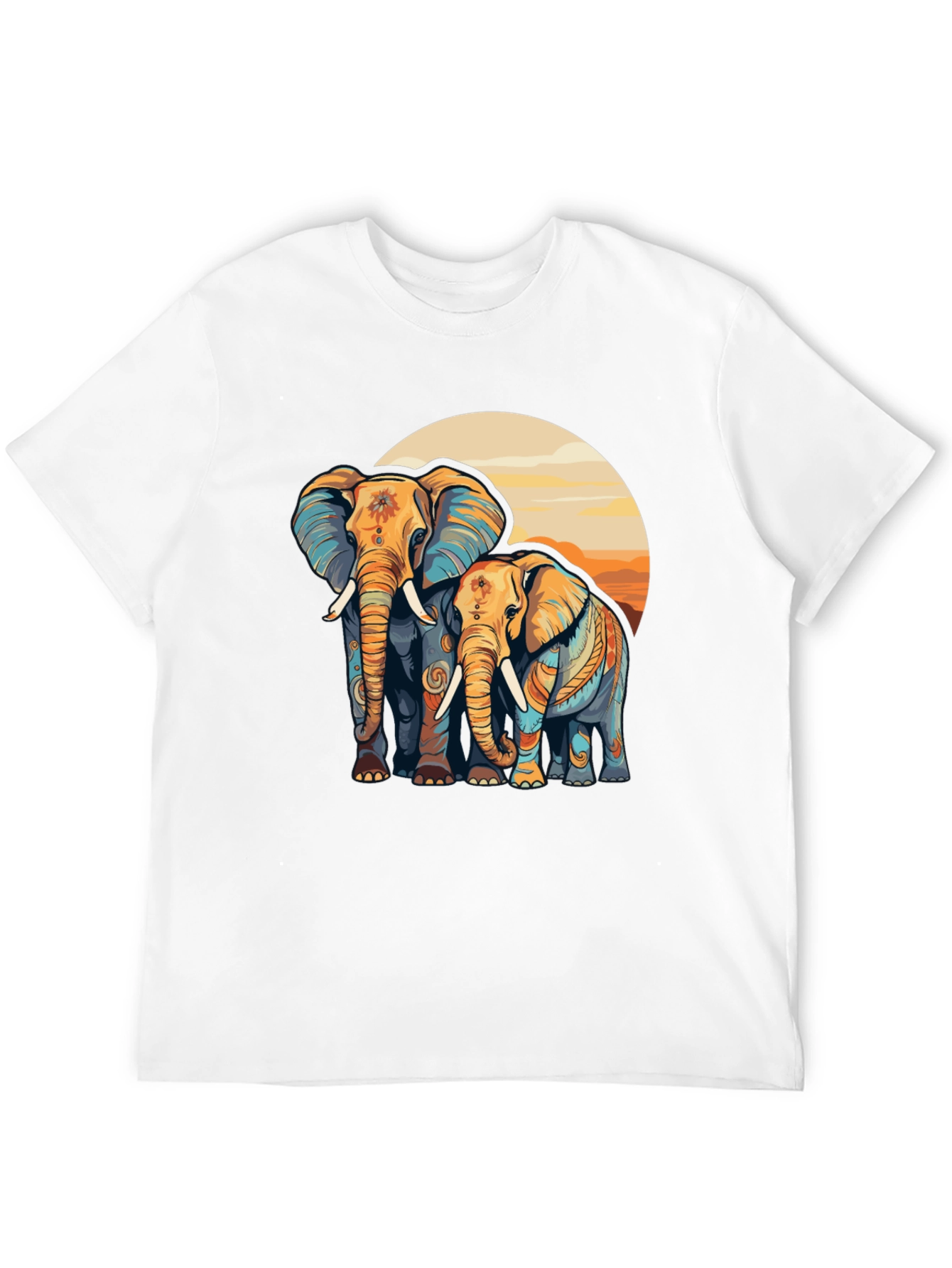 Black Elephant Sunset Graphic Tee - Stylish Comfort view 12