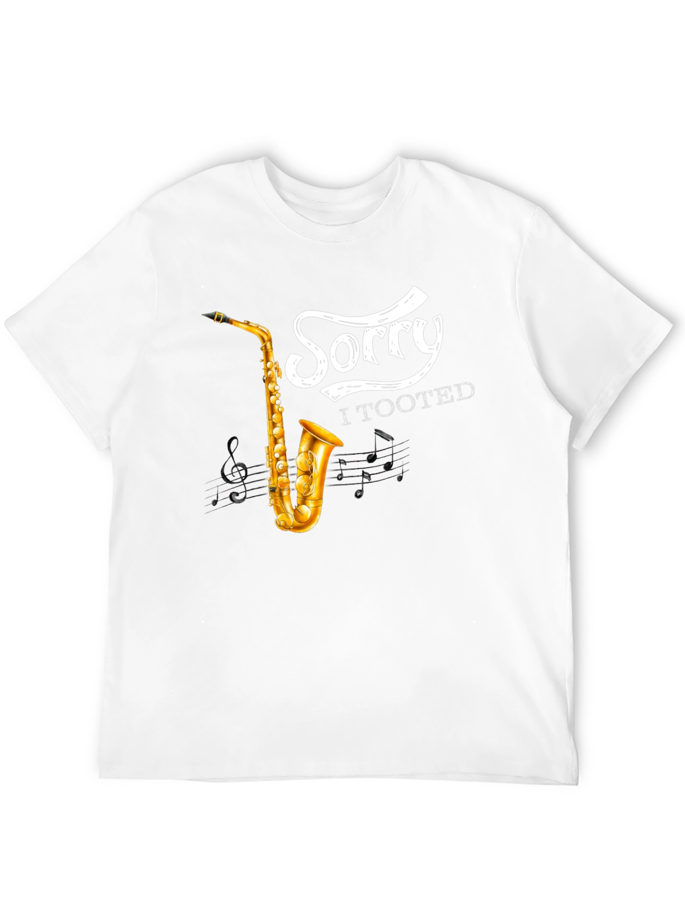 Black Saxophone 'Sorry I Tooted' Graphic Tee view 12