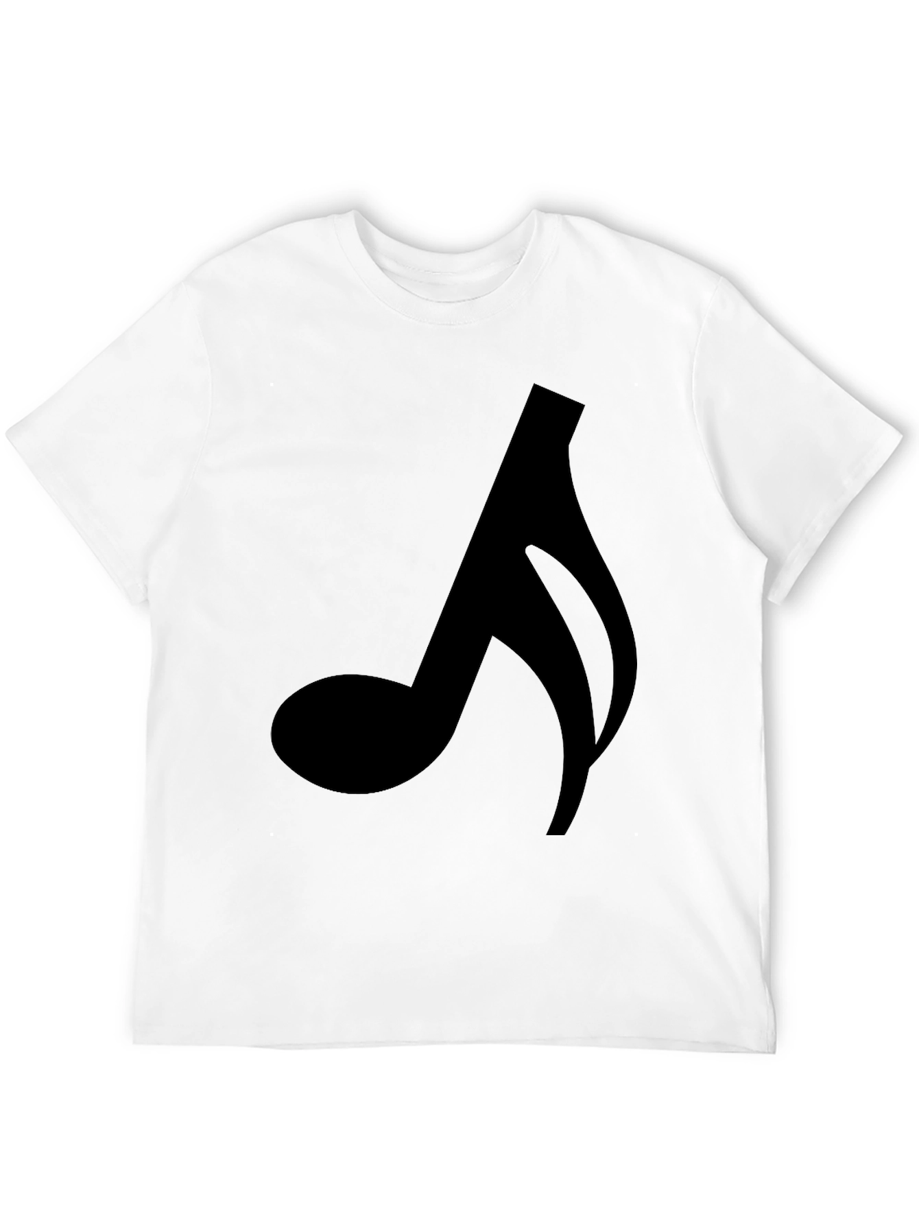 Black Music Note Graphic Tee - Black Cotton Blend T-Shirt view 12