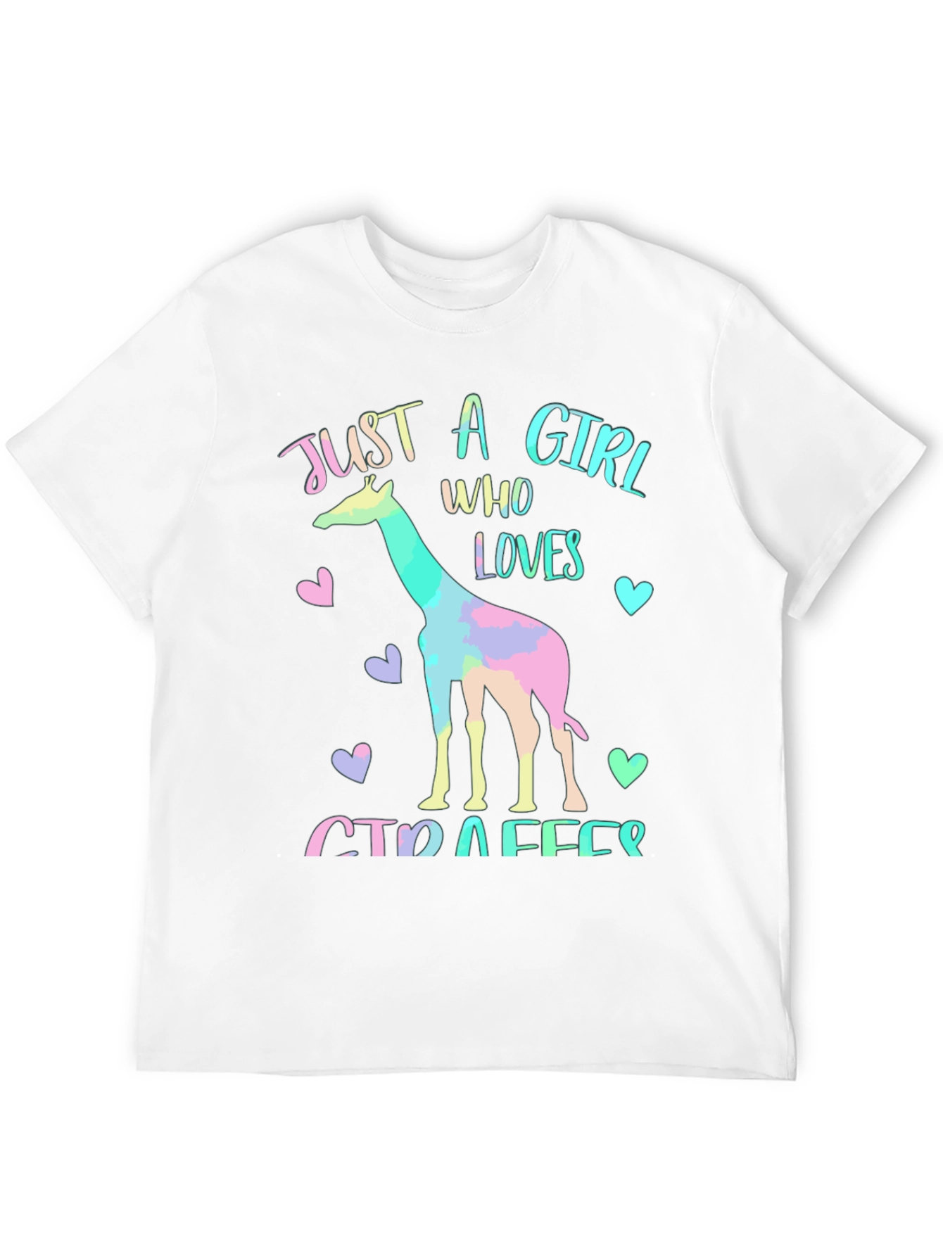 Black Giraffe Lover T-Shirt - Just A Girl Who Loves Giraffes Tee view 12