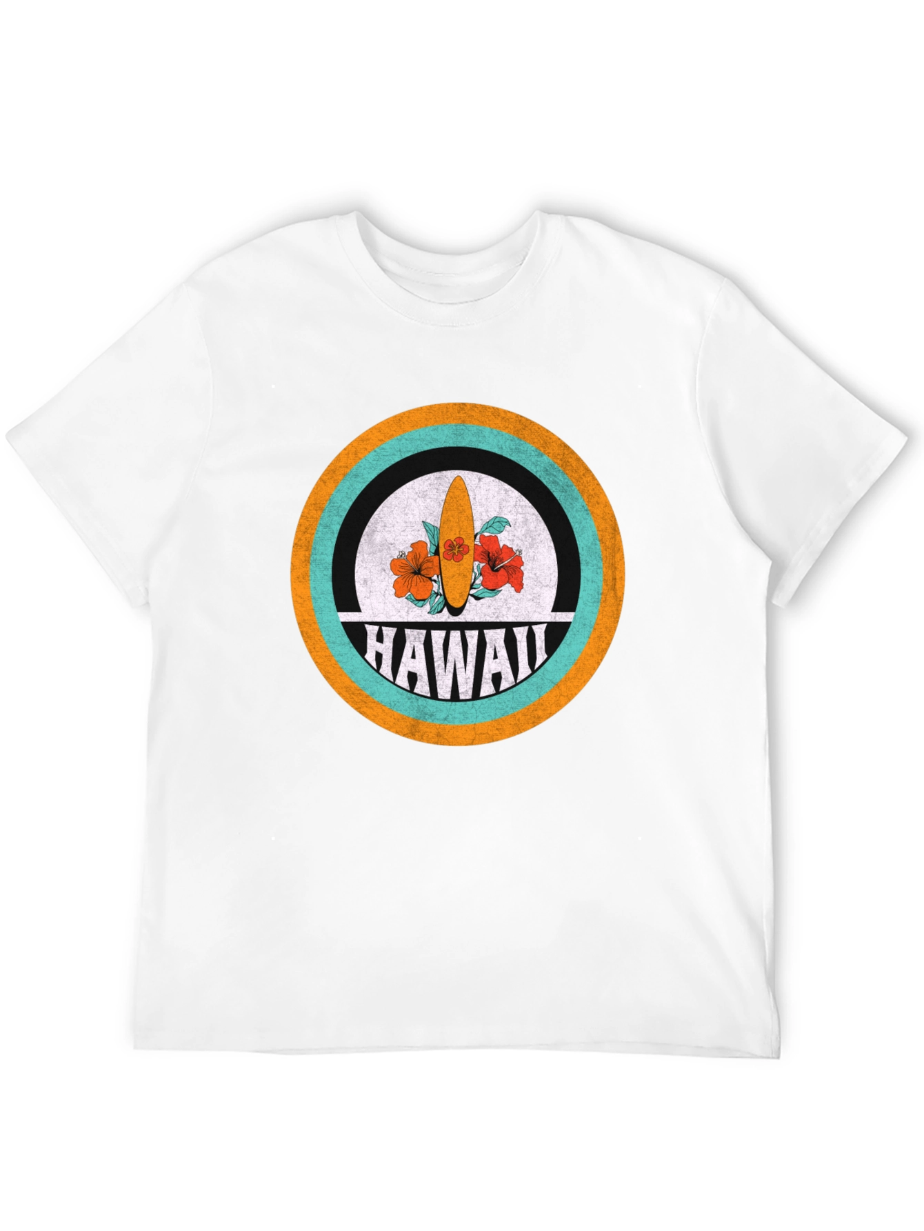 Black Hawaii Surfboard Graphic Tee - Retro Style view 12