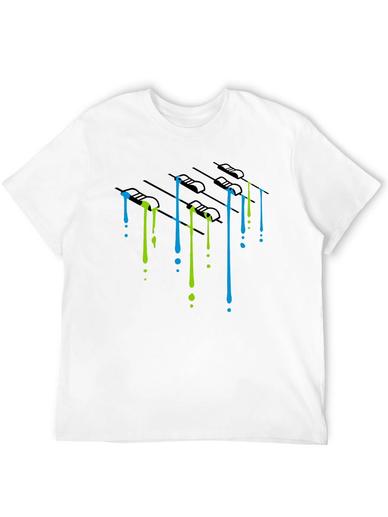 Black Dripping Paint Mixer Graphic Tee - Black view 12