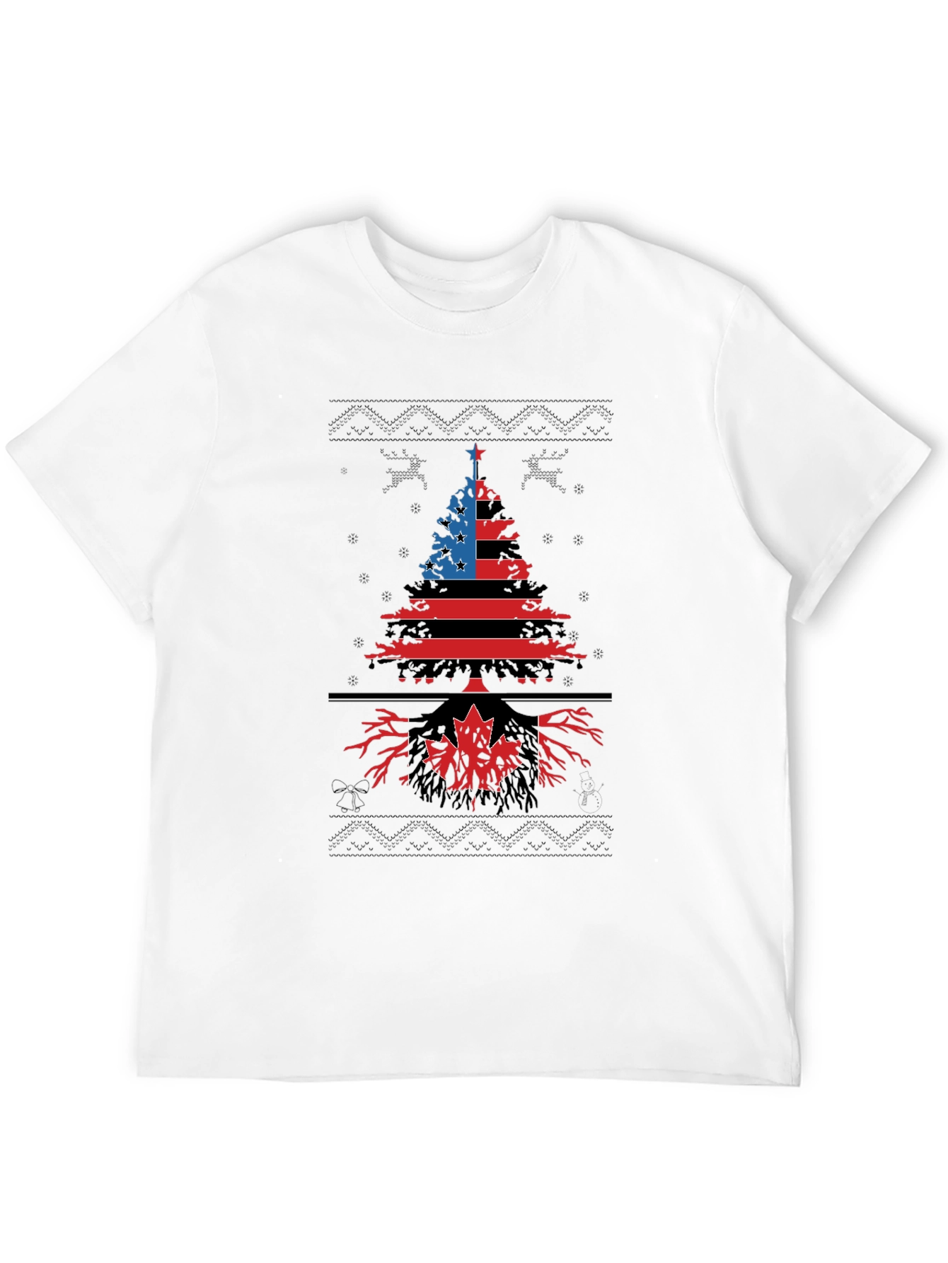 Black USA Canada Roots Christmas Tree Graphic Tee view 12
