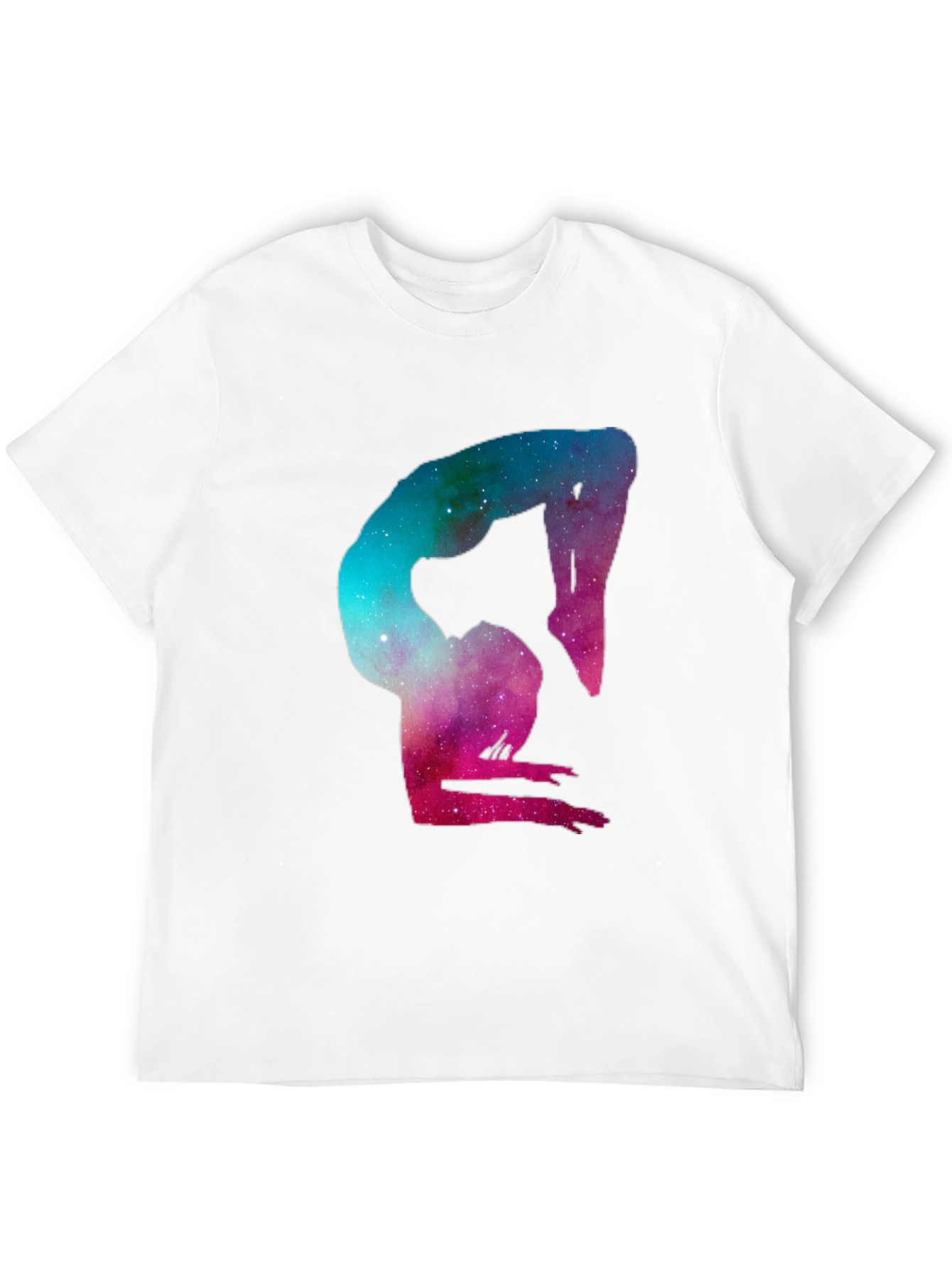 Black Cosmic Yoga Pose Graphic Tee - Black Cotton Blend view 12