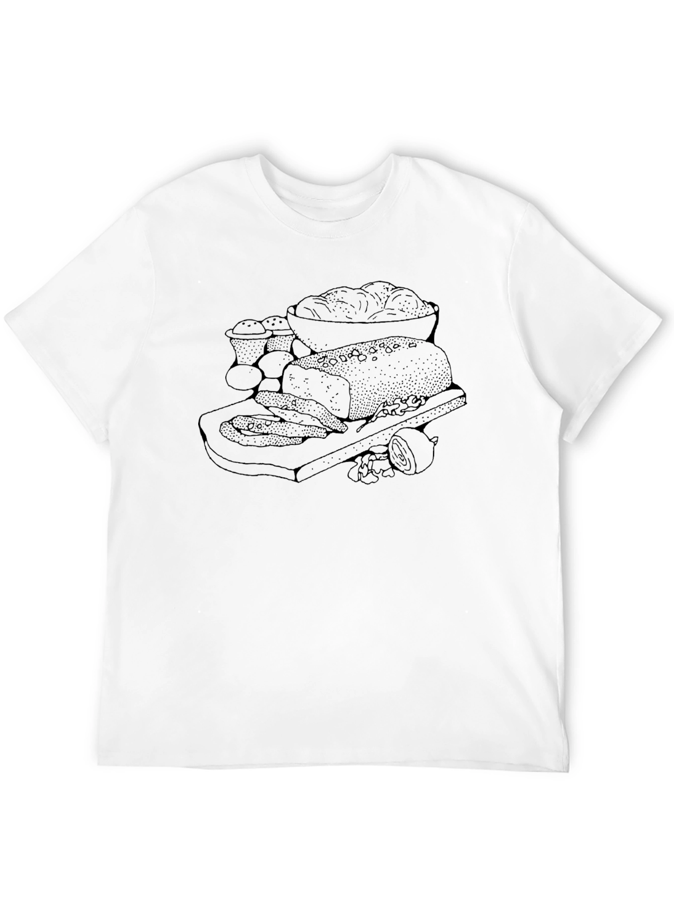 Black Retro Appetizer Platter Graphic T-Shirt view 12