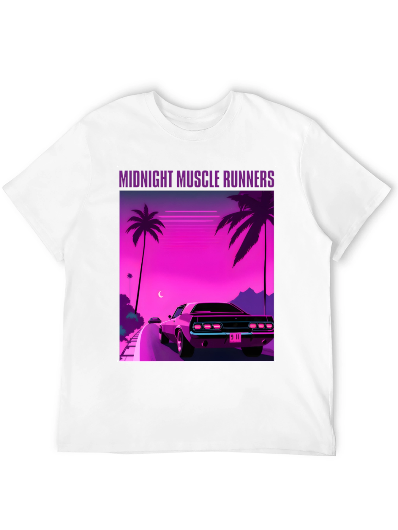 Black Midnight Muscle Runners Graphic Tee view 12