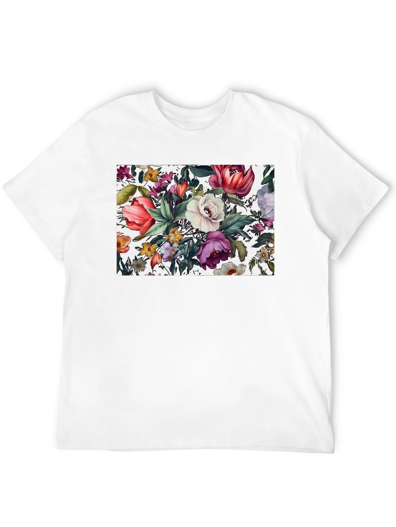 Black Floral Print Black T-Shirt view 12