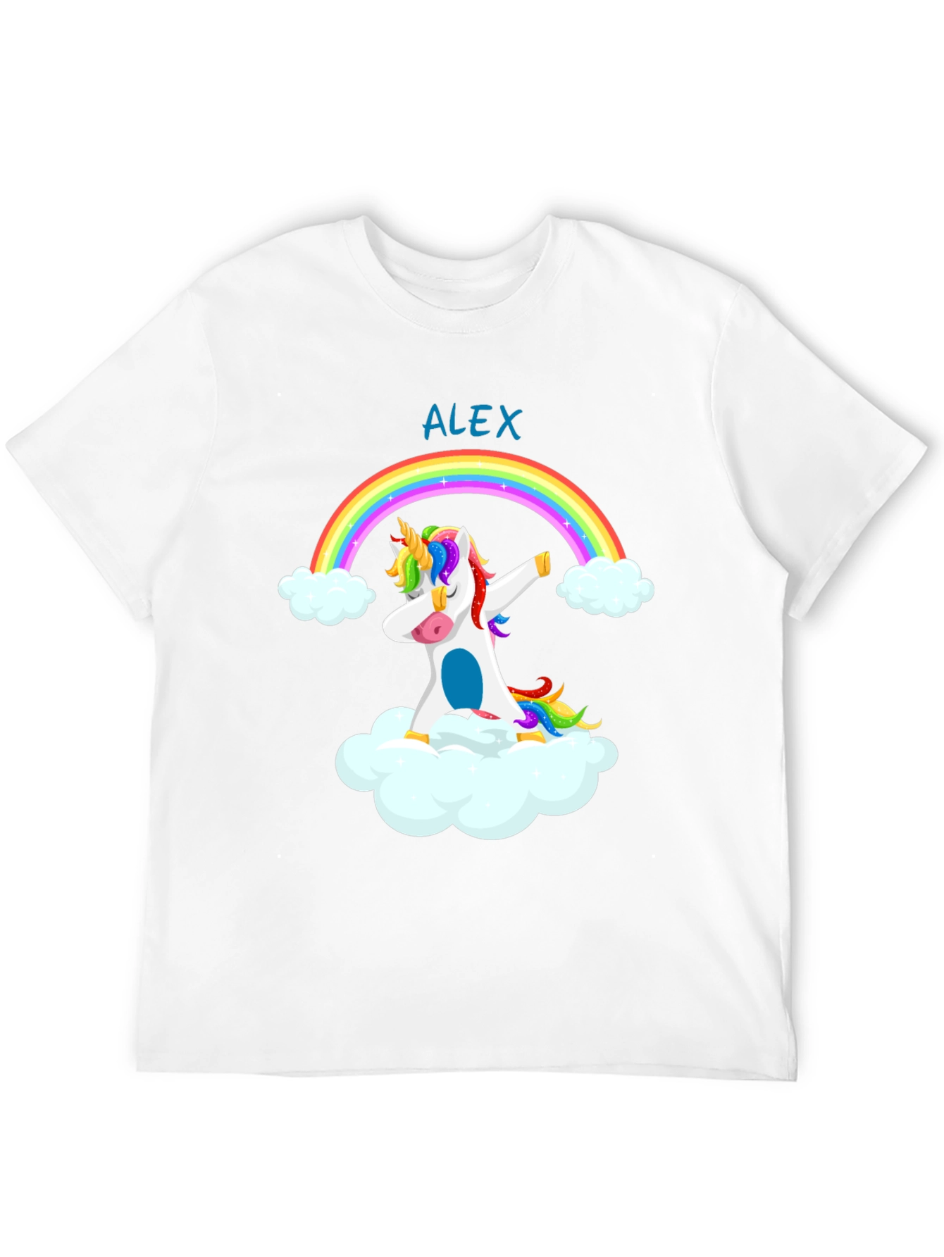 Black Dabbing Unicorn Rainbow T-Shirt - Alex view 12