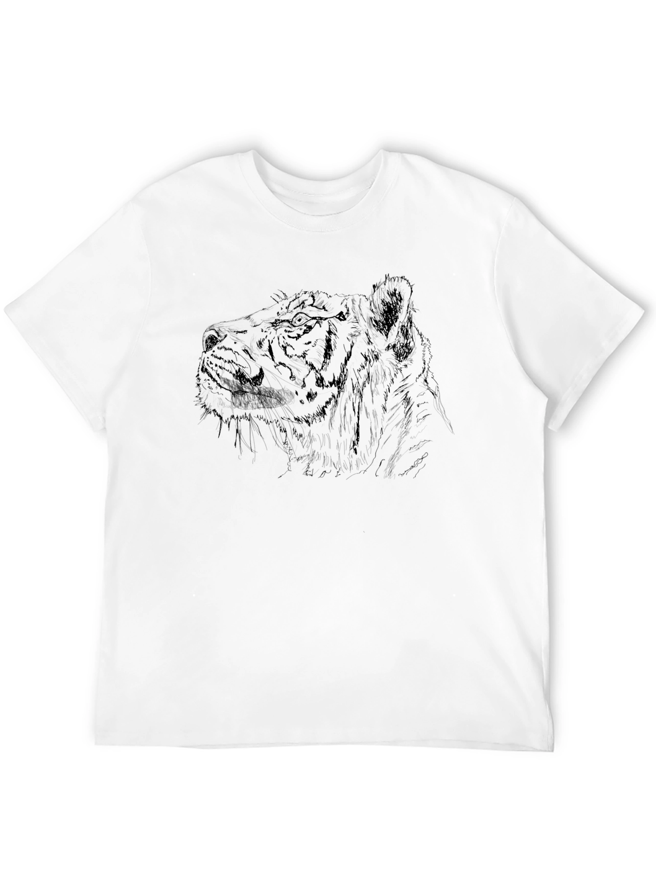 Black Lion Sketch Graphic Tee - Black Cotton Blend T-Shirt view 12