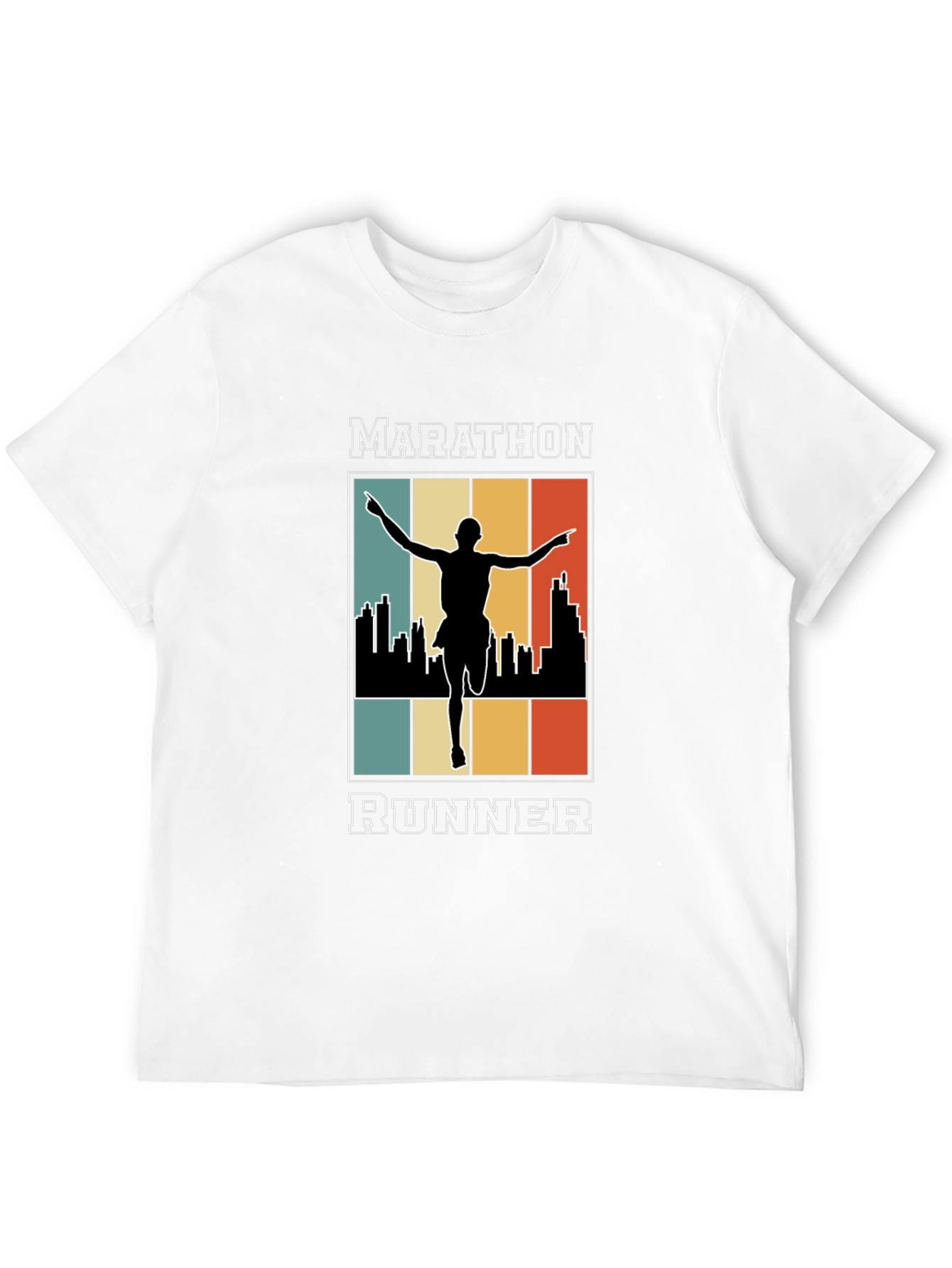 Black Marathon Runner Graphic Tee - Retro Style view 12