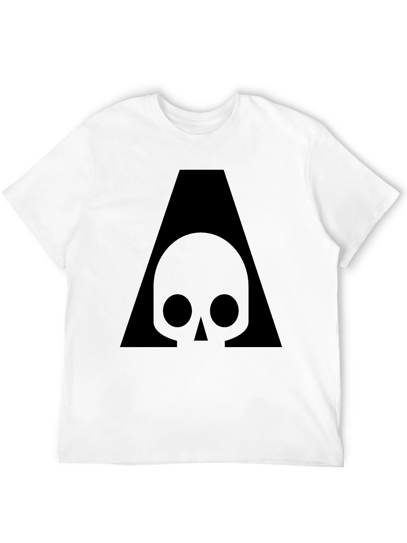 Black Skull & Triangle Graphic Print Black T-Shirt view 12