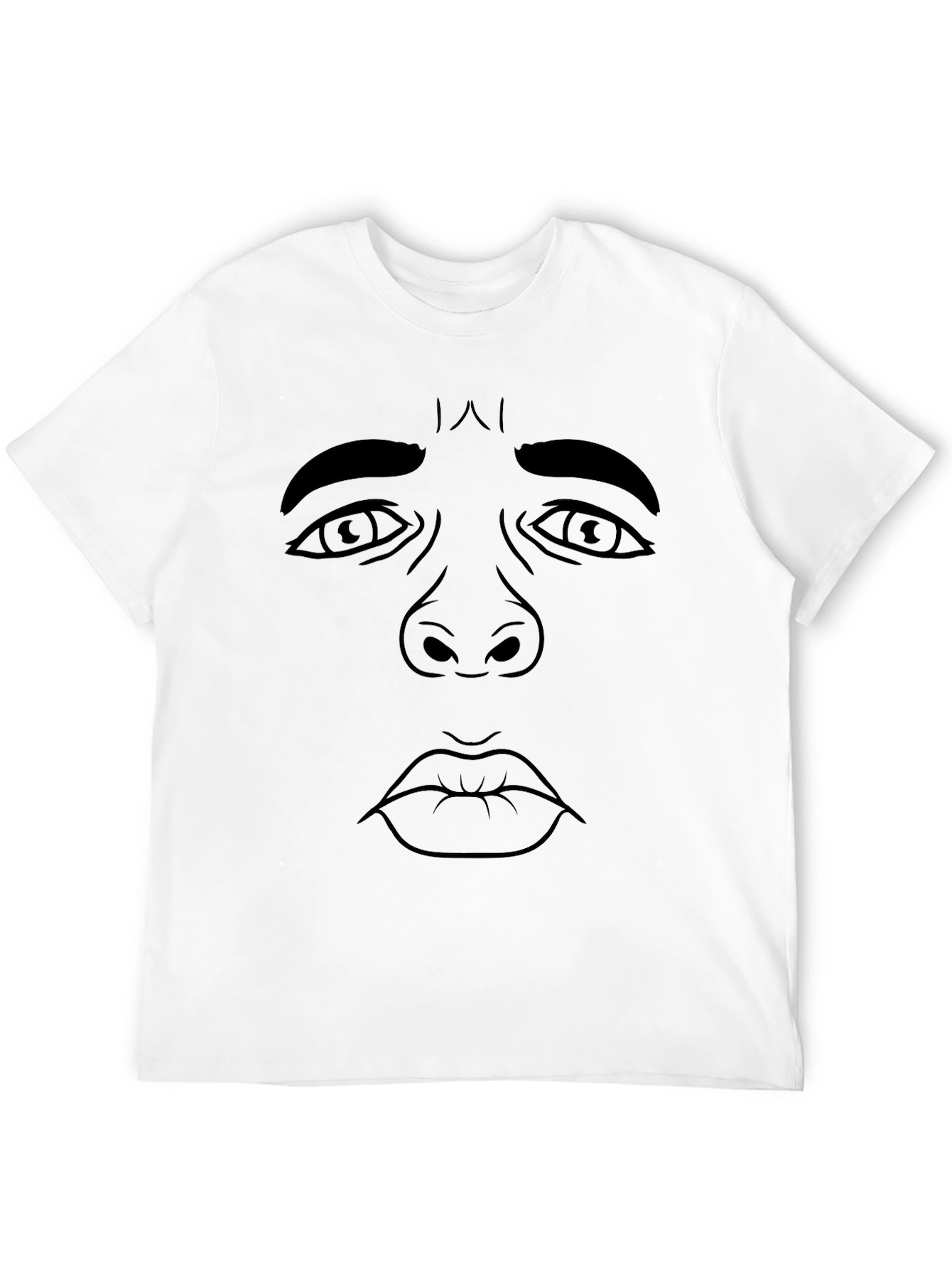 Black Expressive Face Graphic Black T-Shirt view 12
