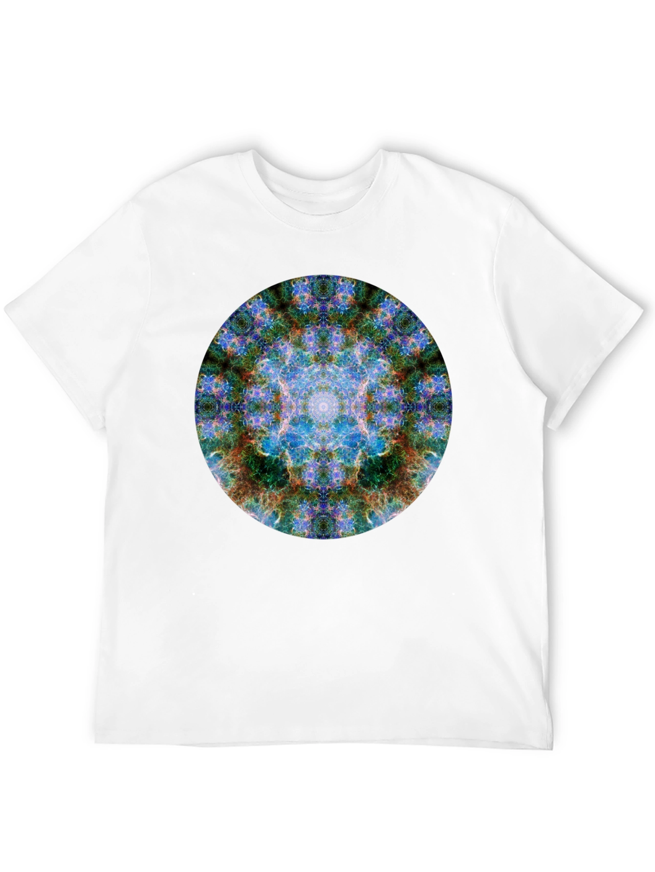 Black Abstract Mandala Graphic Print Crew Neck T-Shirt view 12