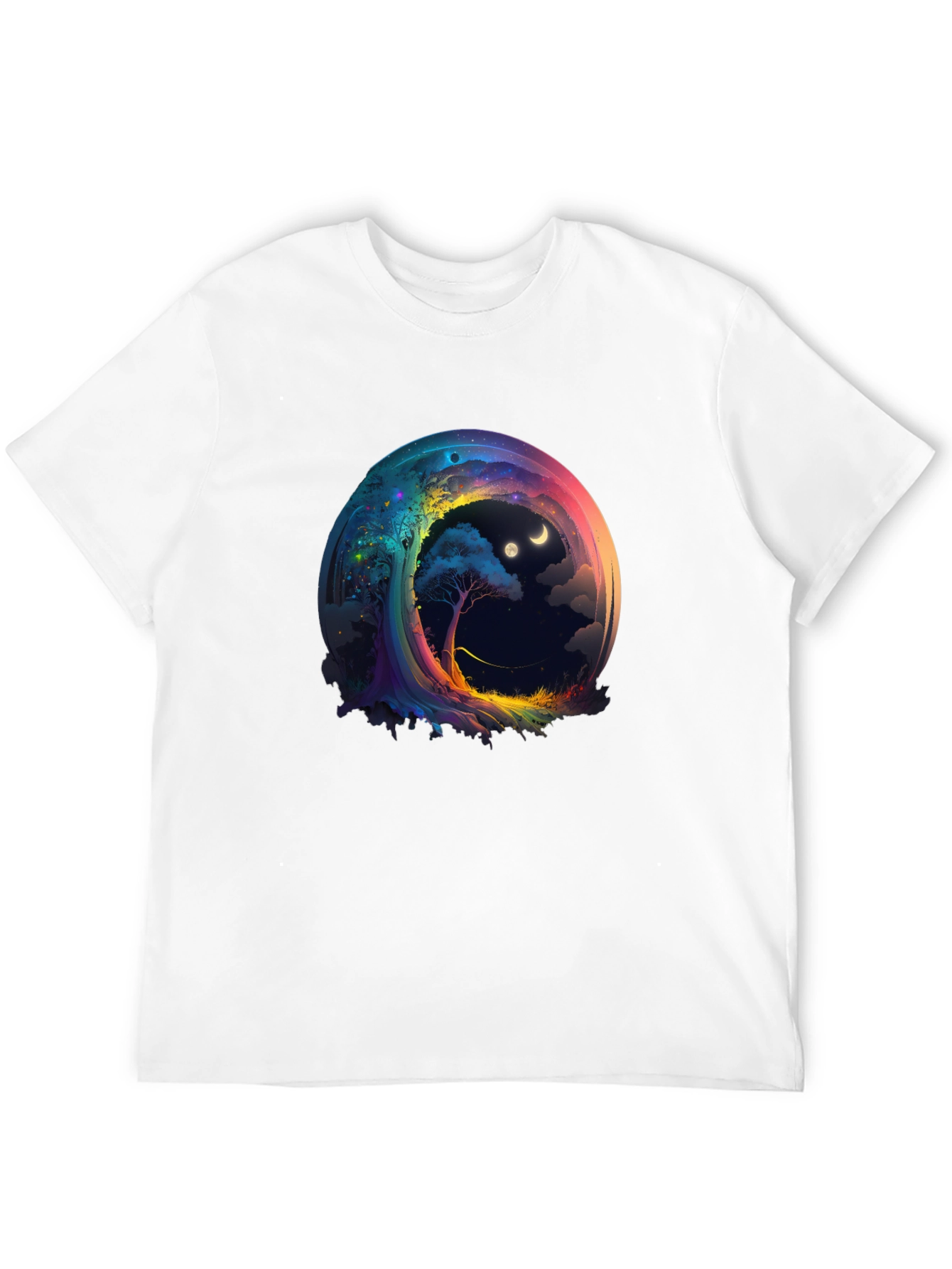 Black Cosmic Dreamscape T-Shirt - Unique Graphic Tee view 12