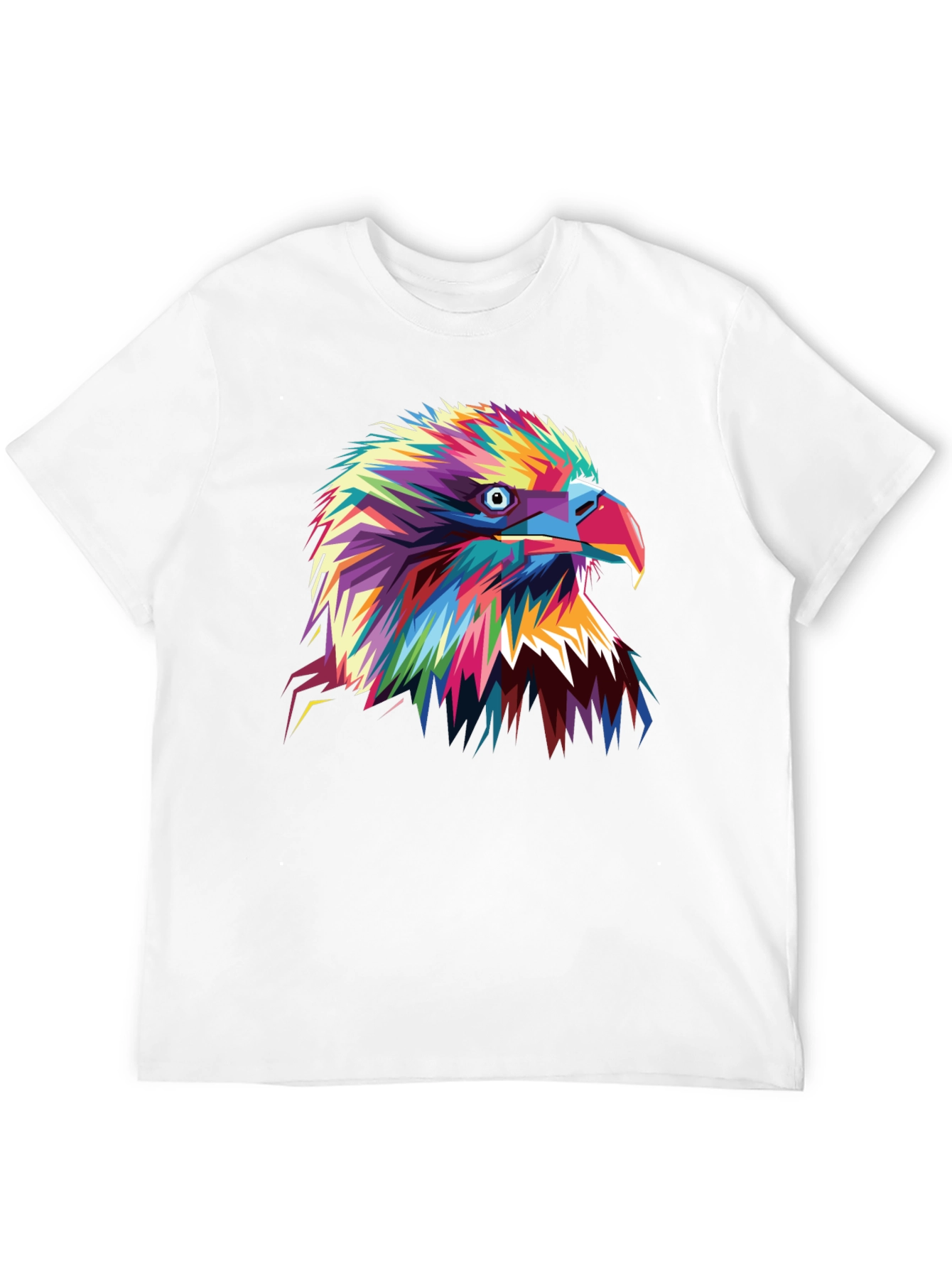 Black Vibrant Eagle Graphic Tee - Bold Colorful Bird Art view 12