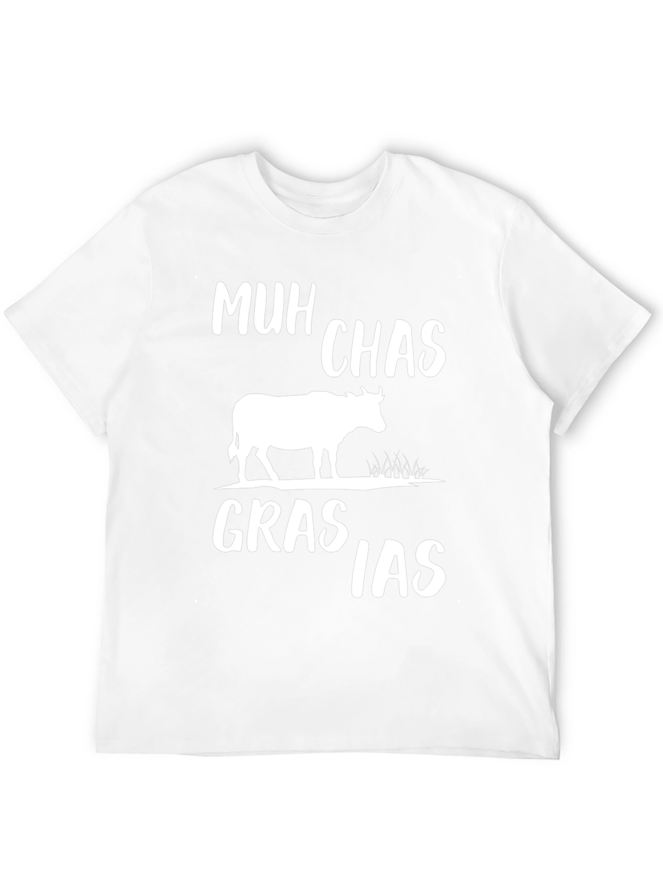 Black Muh Chas Grasias T-Shirt - Funny Cow Graphic Tee view 12