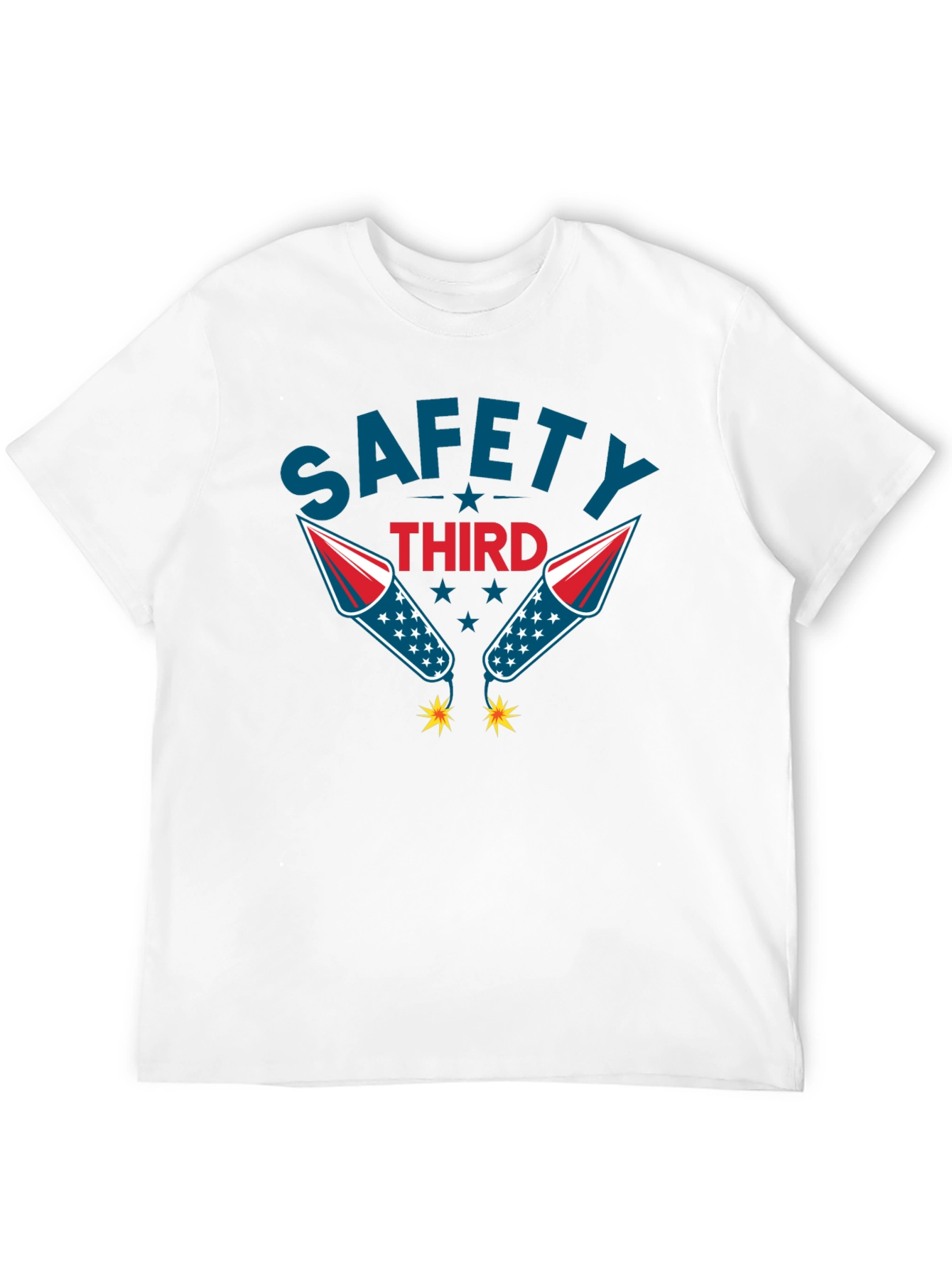 Black Safety Third Graphic Tee Funny Fireworks T-Shirt view 12