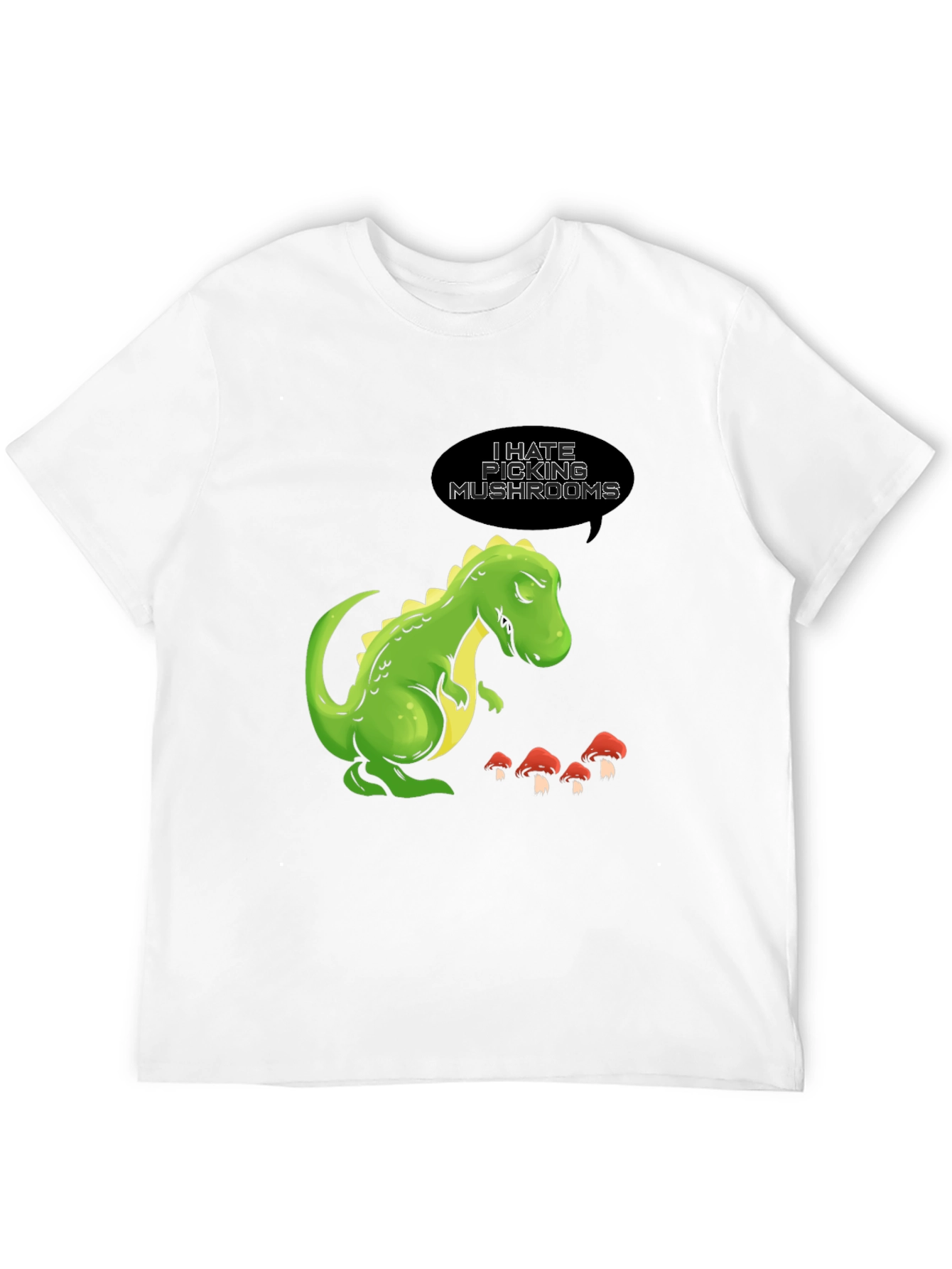 Black Funny Dinosaur T-Shirt - I Hate Picking Mushrooms view 12