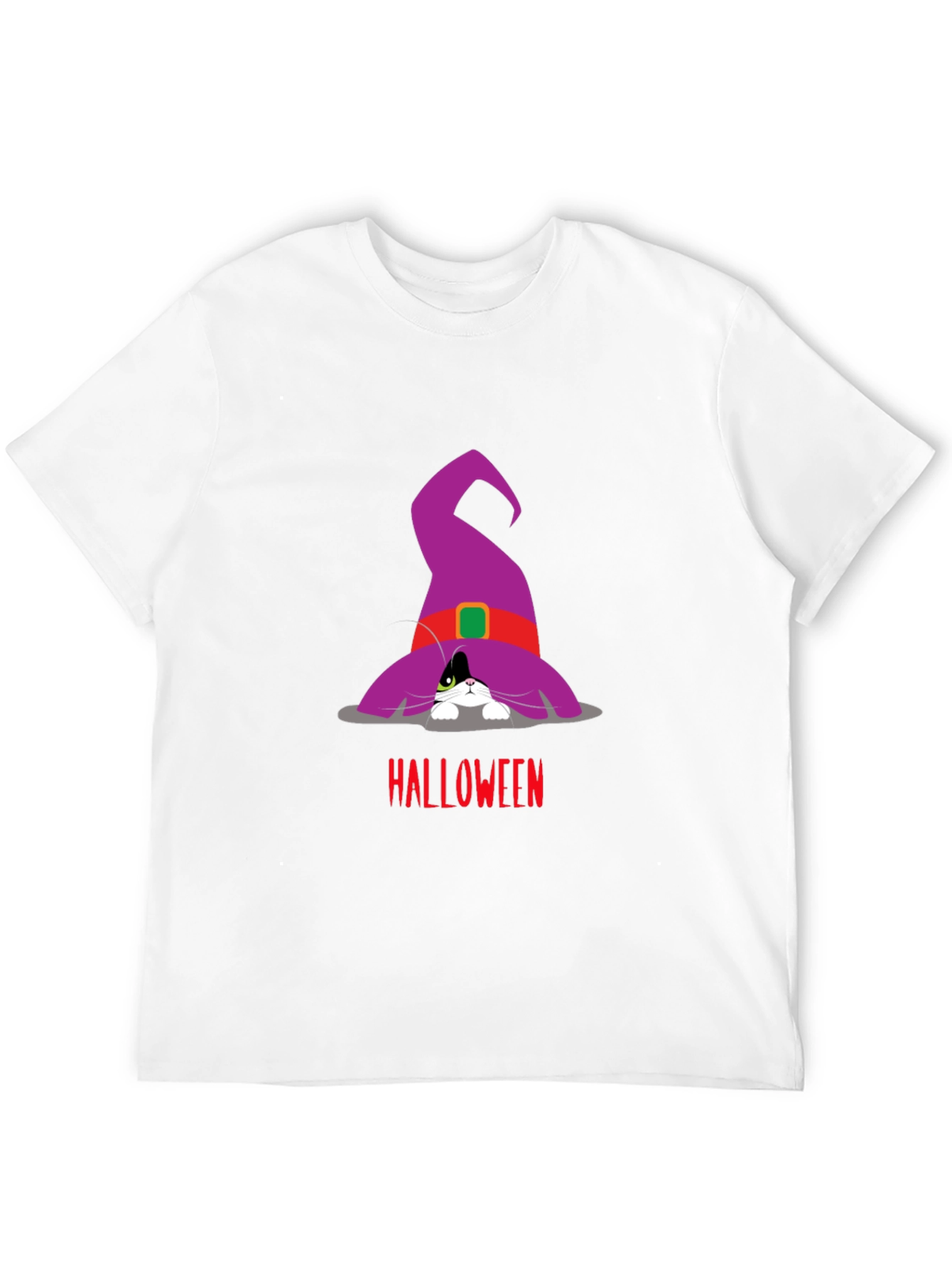 Black Halloween Cat in Witch Hat T-Shirt view 12