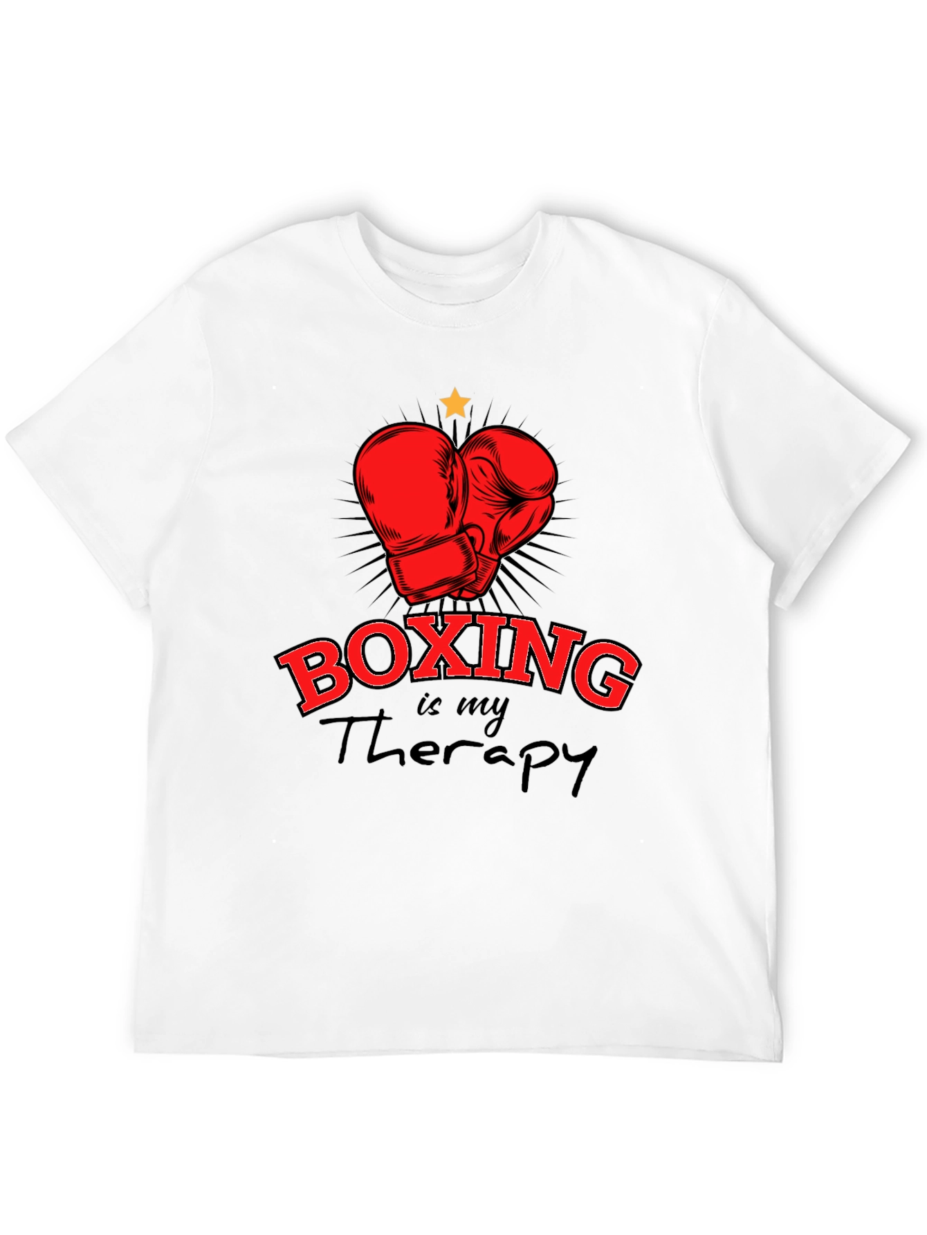 Black Boxing is My Therapy T-Shirt - Black view 12