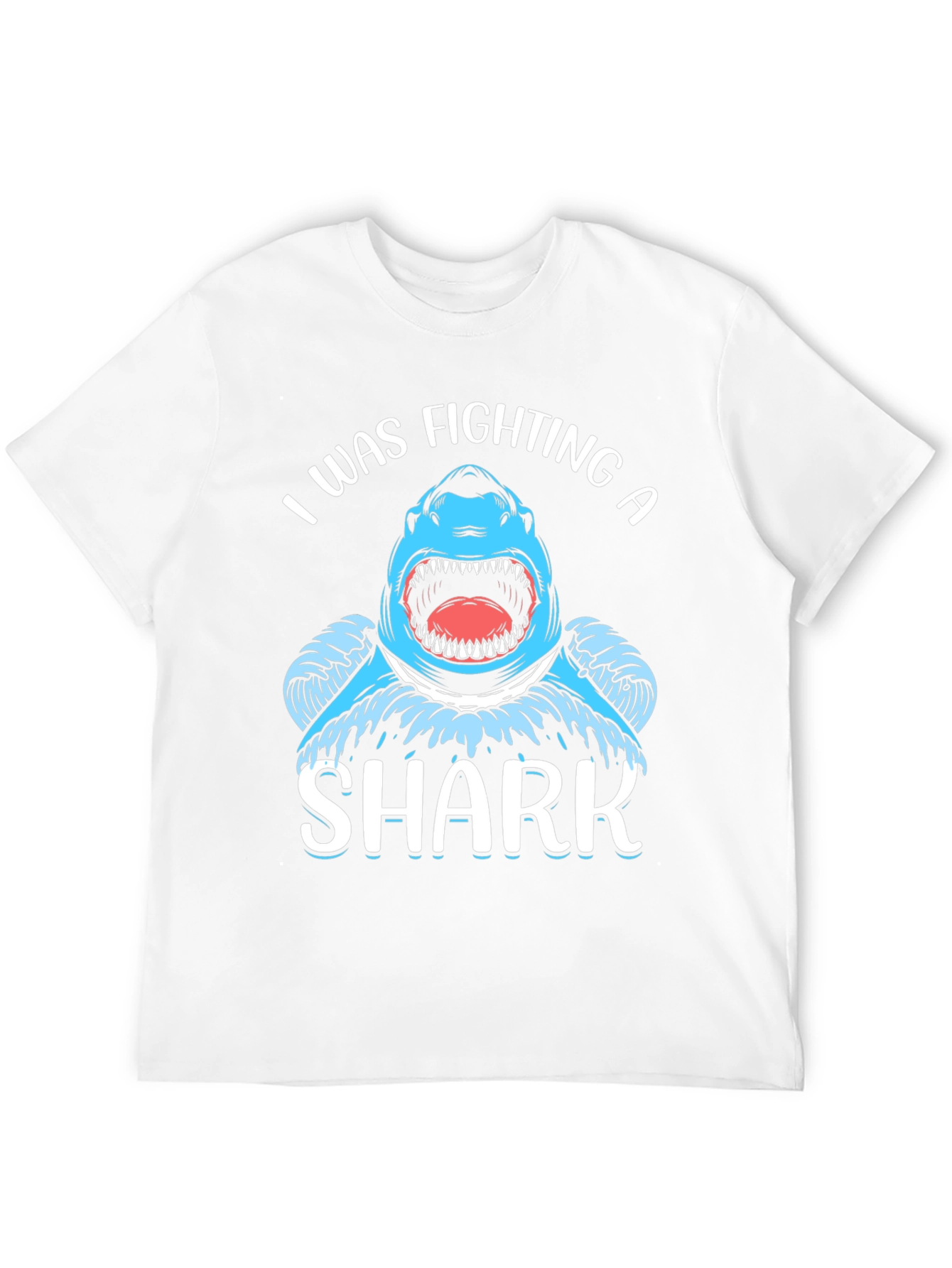 Black I Was Fighting a Shark Black T-Shirt view 12