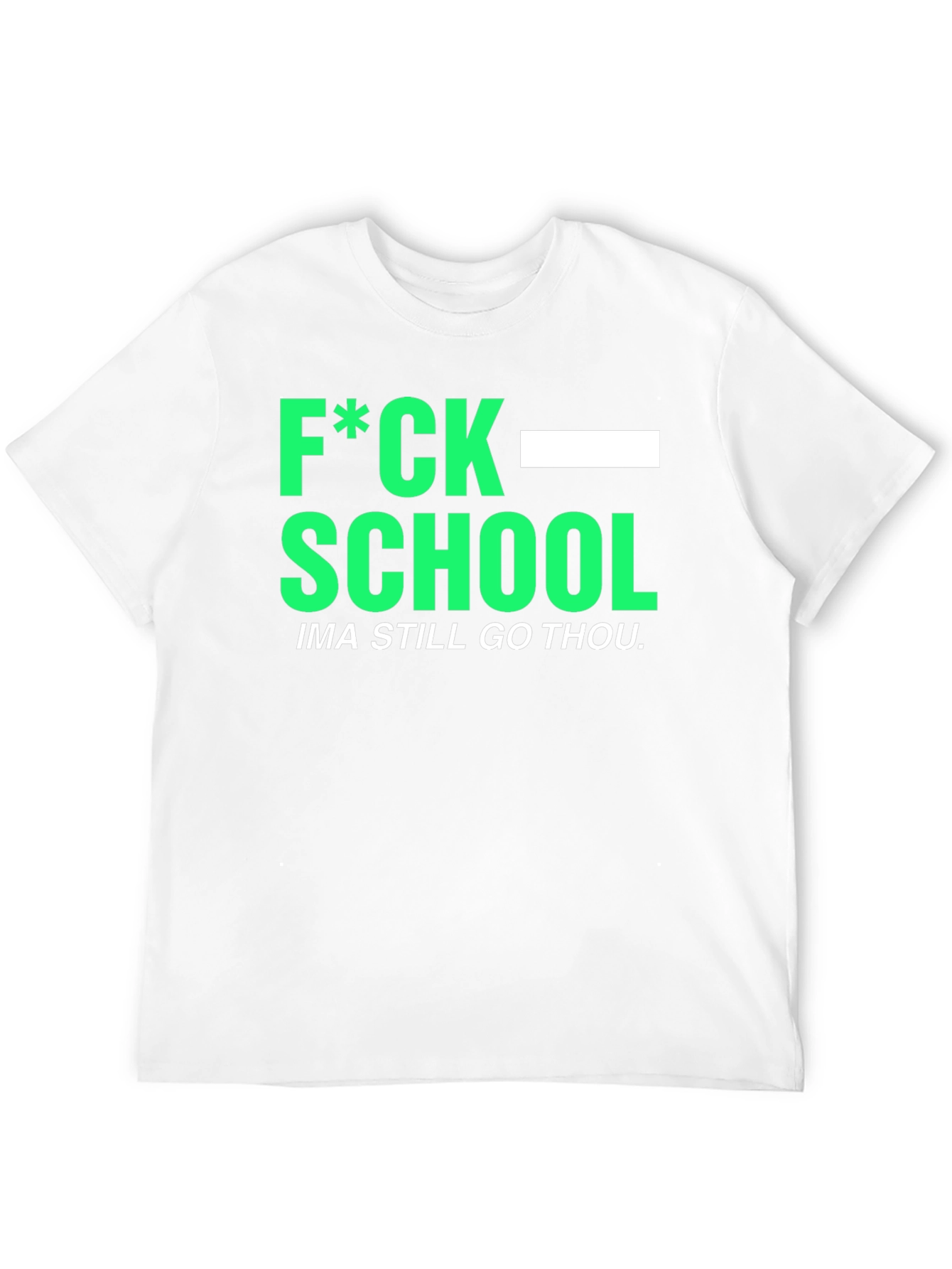 Black F*ck School Humor Tee - Black Graphic T-Shirt view 12