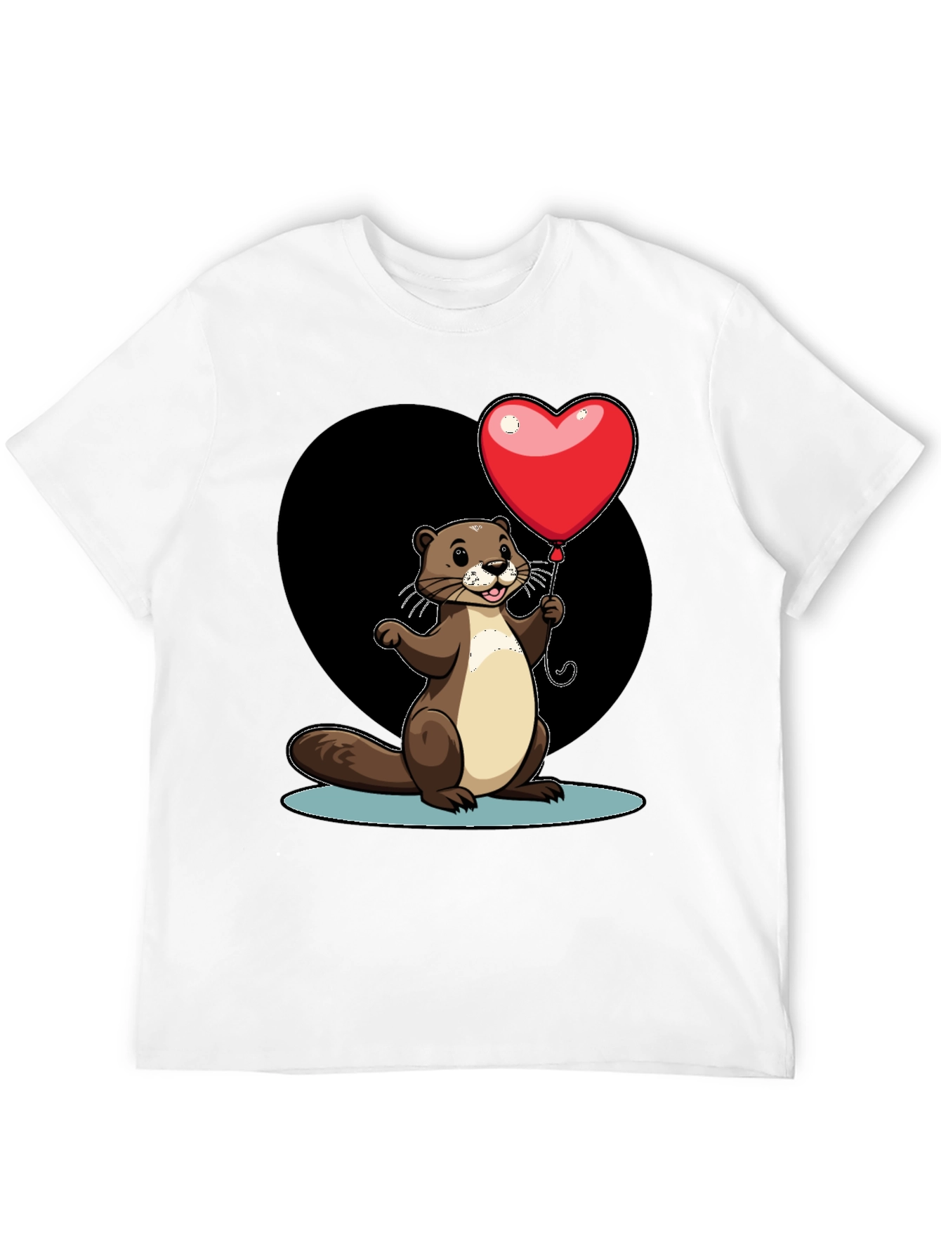 Black Heart Balloon Otter Graphic Tee - Valentine's Day view 12
