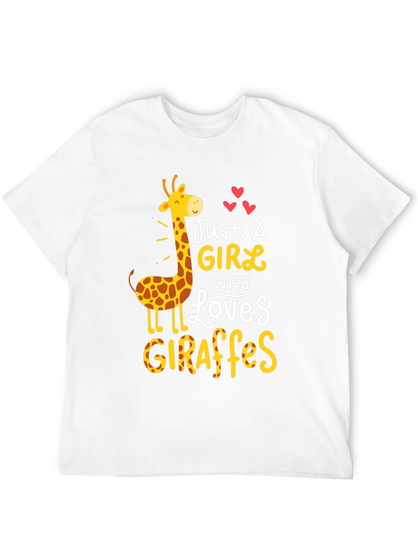 Black Just a Girl Who Loves Giraffes T-Shirt view 12