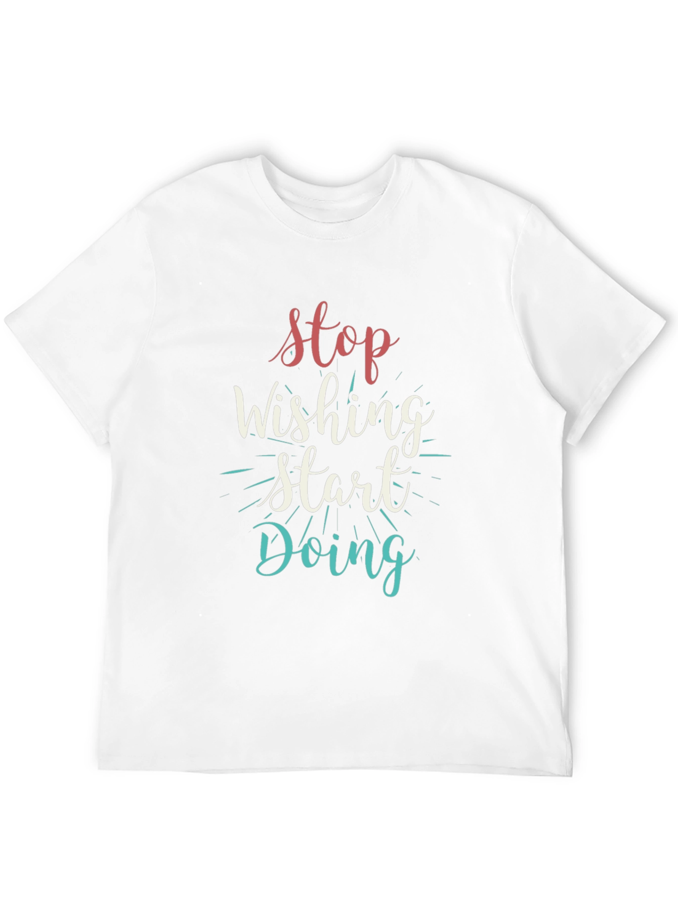 Black Inspirational Black T-Shirt: Stop Wishing, Start Doing view 12