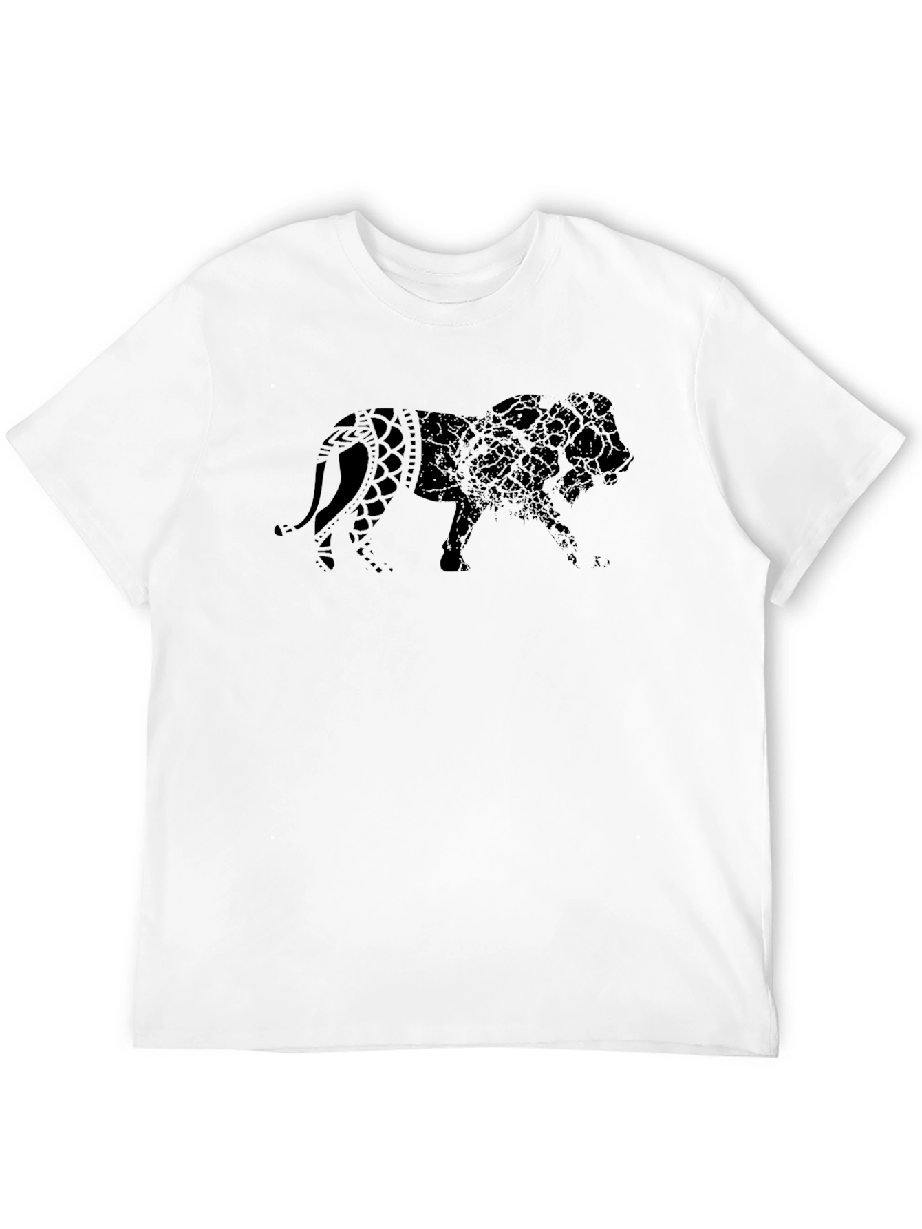 Black Lion Graphic Print Black T-Shirt view 12