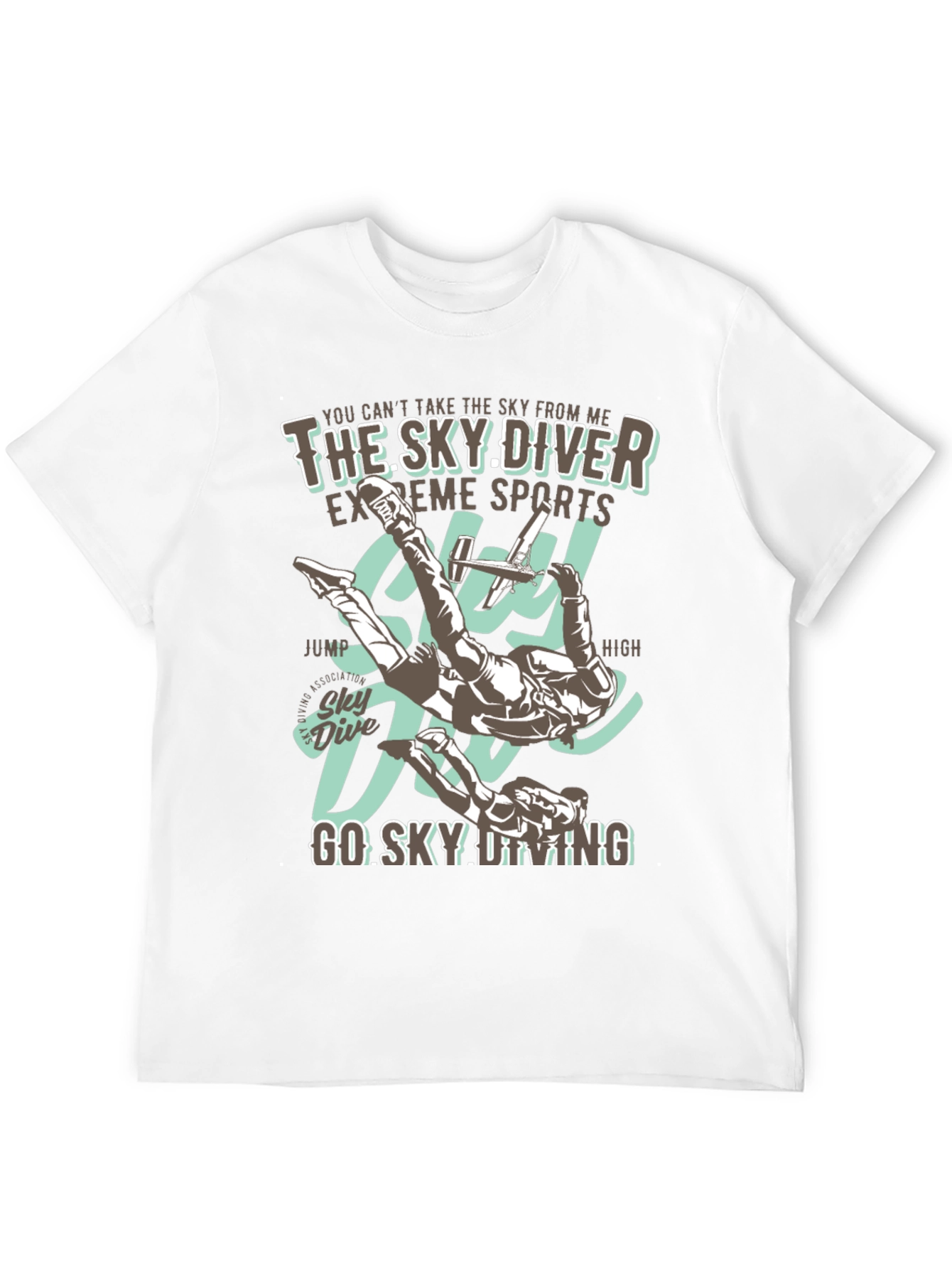 Black Sky Diving T-Shirt - Extreme Sports Graphic Tee view 12