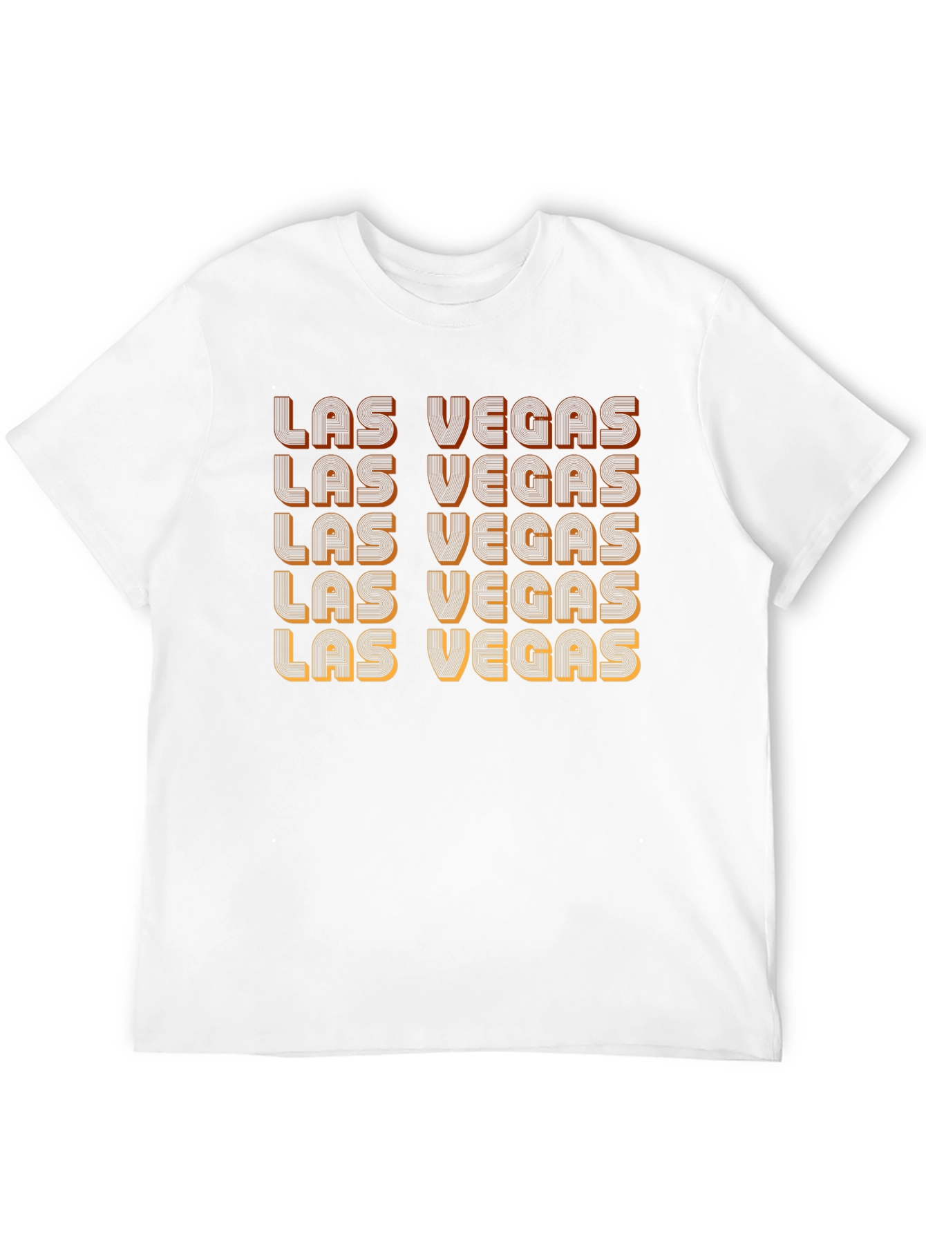 Black Las Vegas Retro Text Black T-Shirt view 12