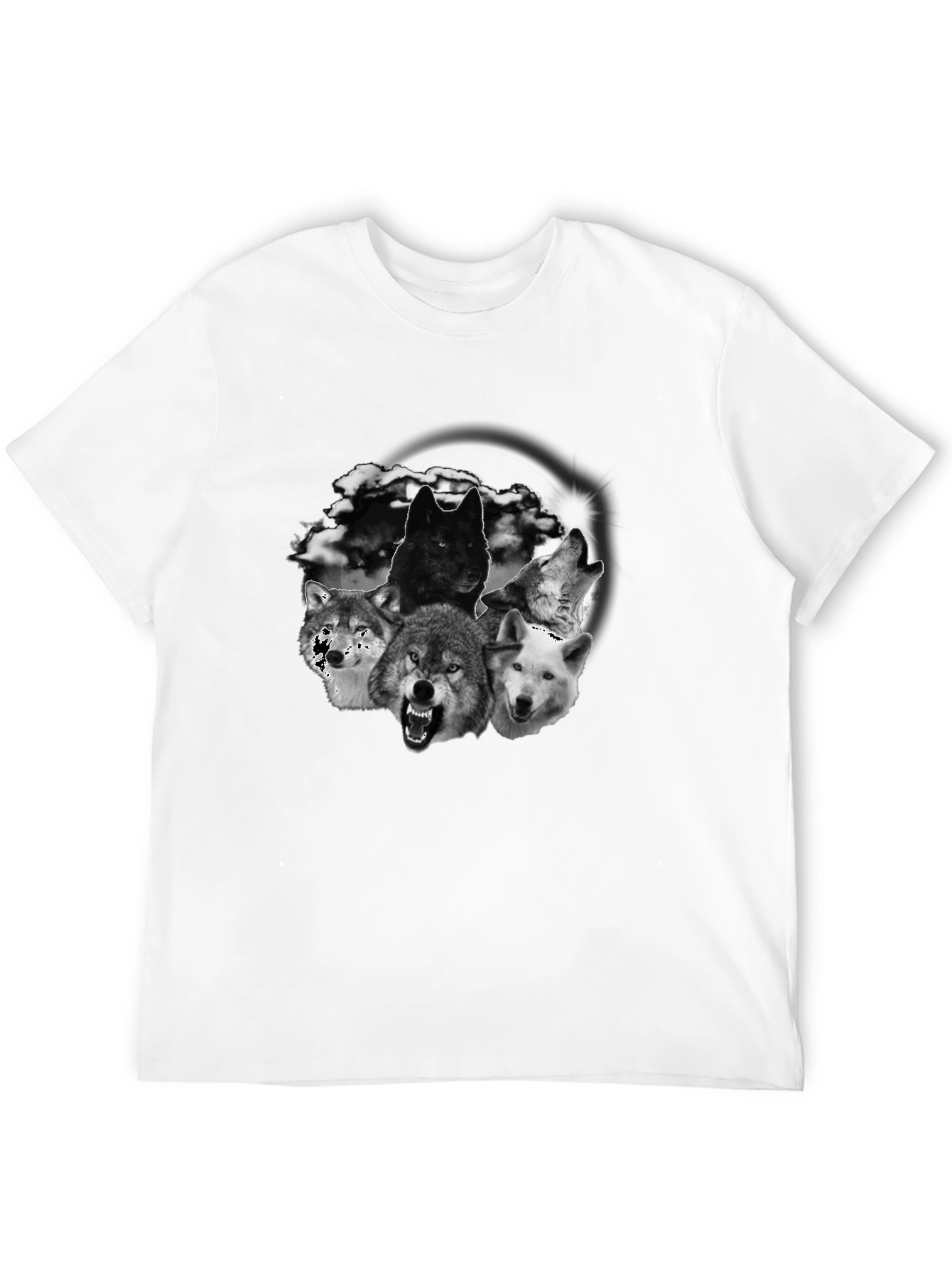 Black Wolf Pack Graphic Tee - Bold Black T-Shirt view 12