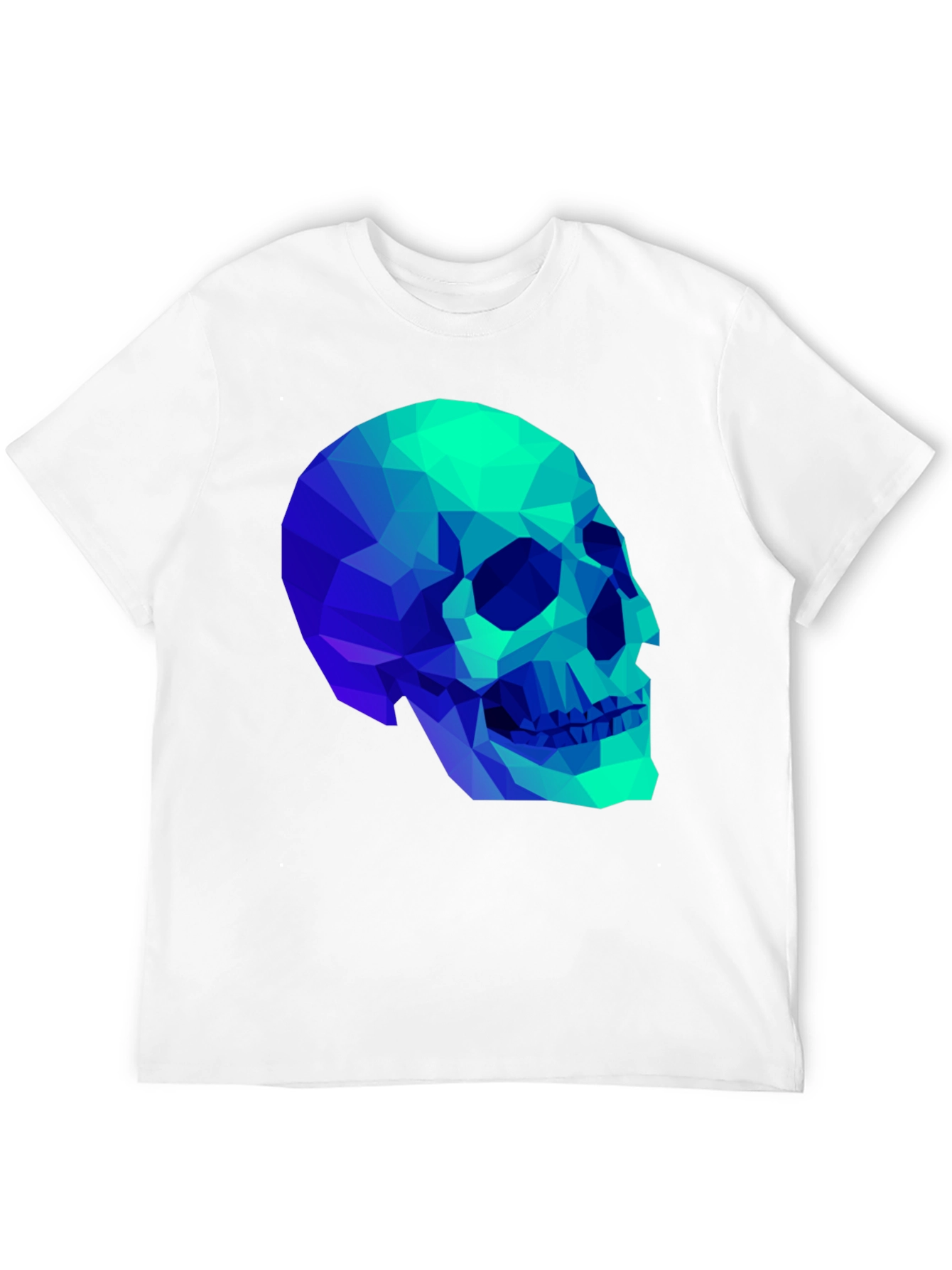 Black Geometric Skull Graphic Black T-Shirt view 12