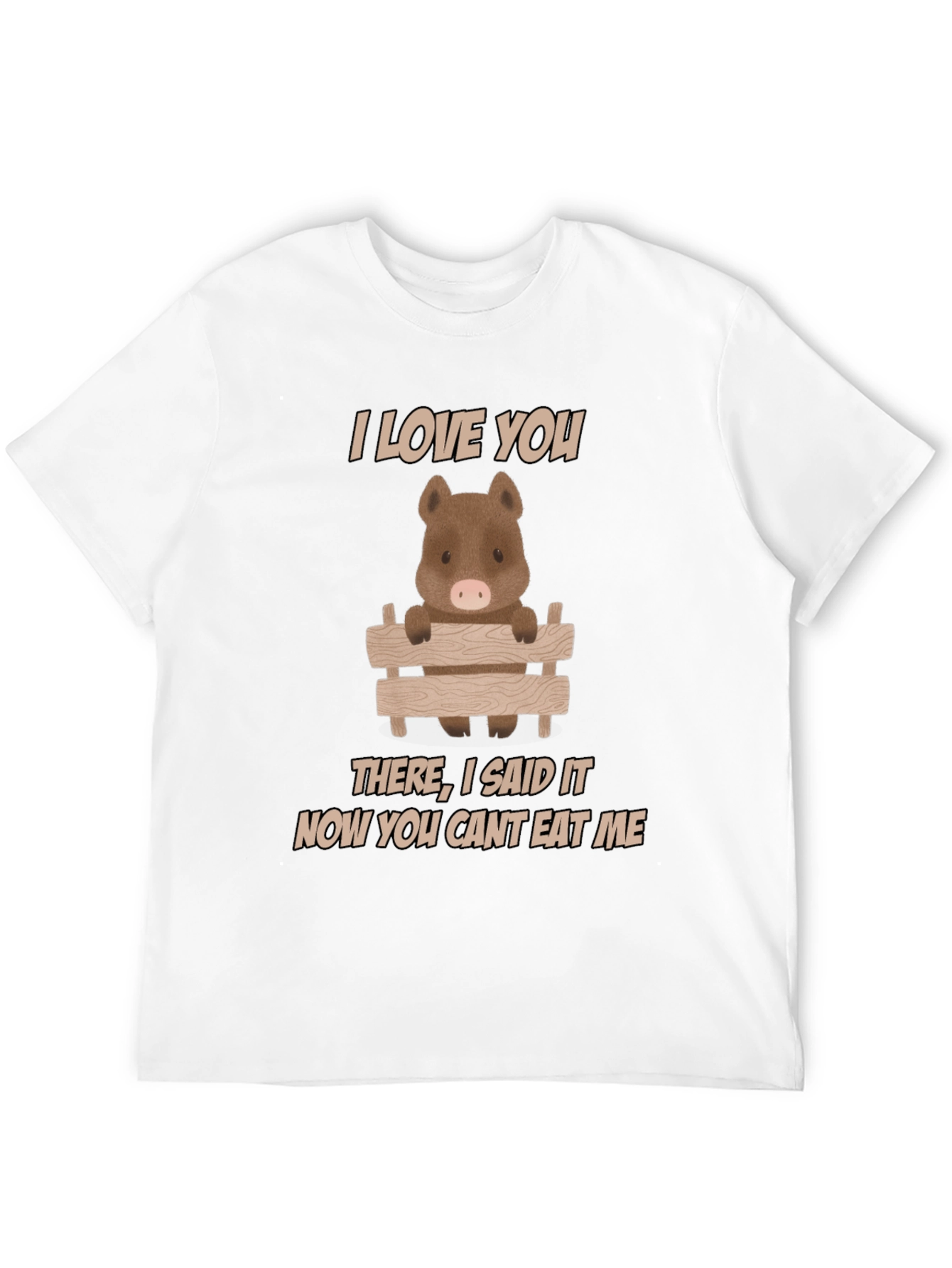 Black I Love You Pig T-Shirt - Funny Animal Tee view 12