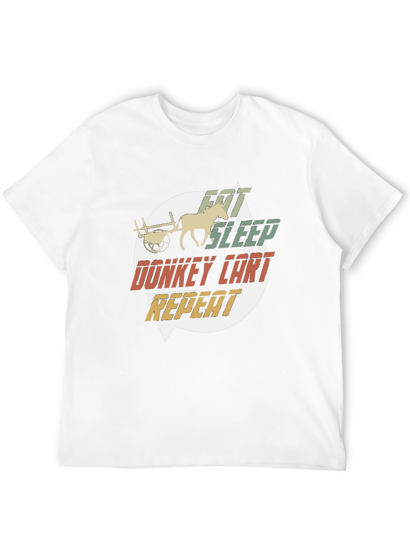 Black Eat Sleep Donkey Cart Repeat T-Shirt view 12