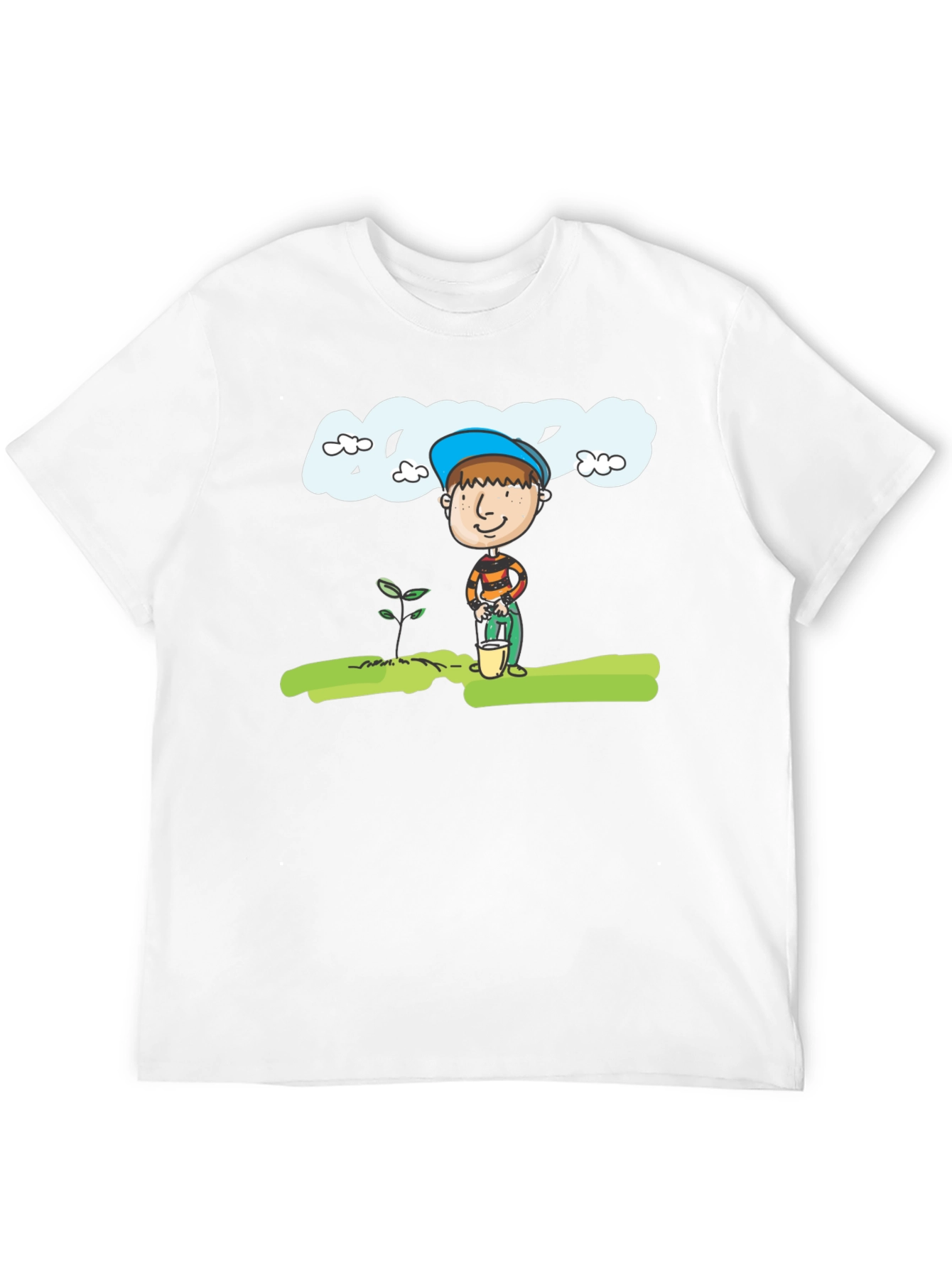 Black Planting Boy Graphic Tee - Black Cotton Shirt view 12