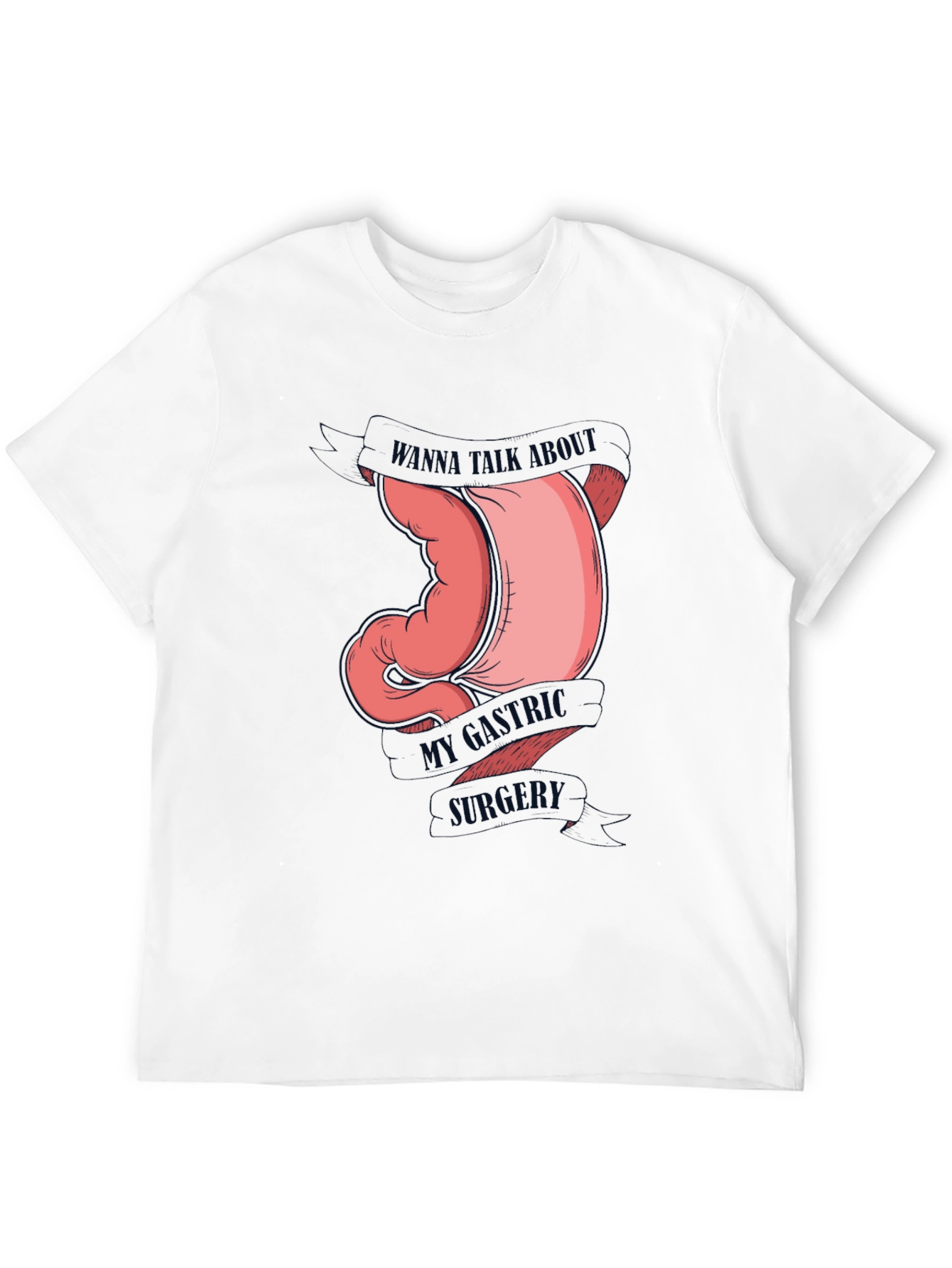 Black Gastric Humor Tee - Wanna Talk About My Gastric Surgery T-Shirt view 12