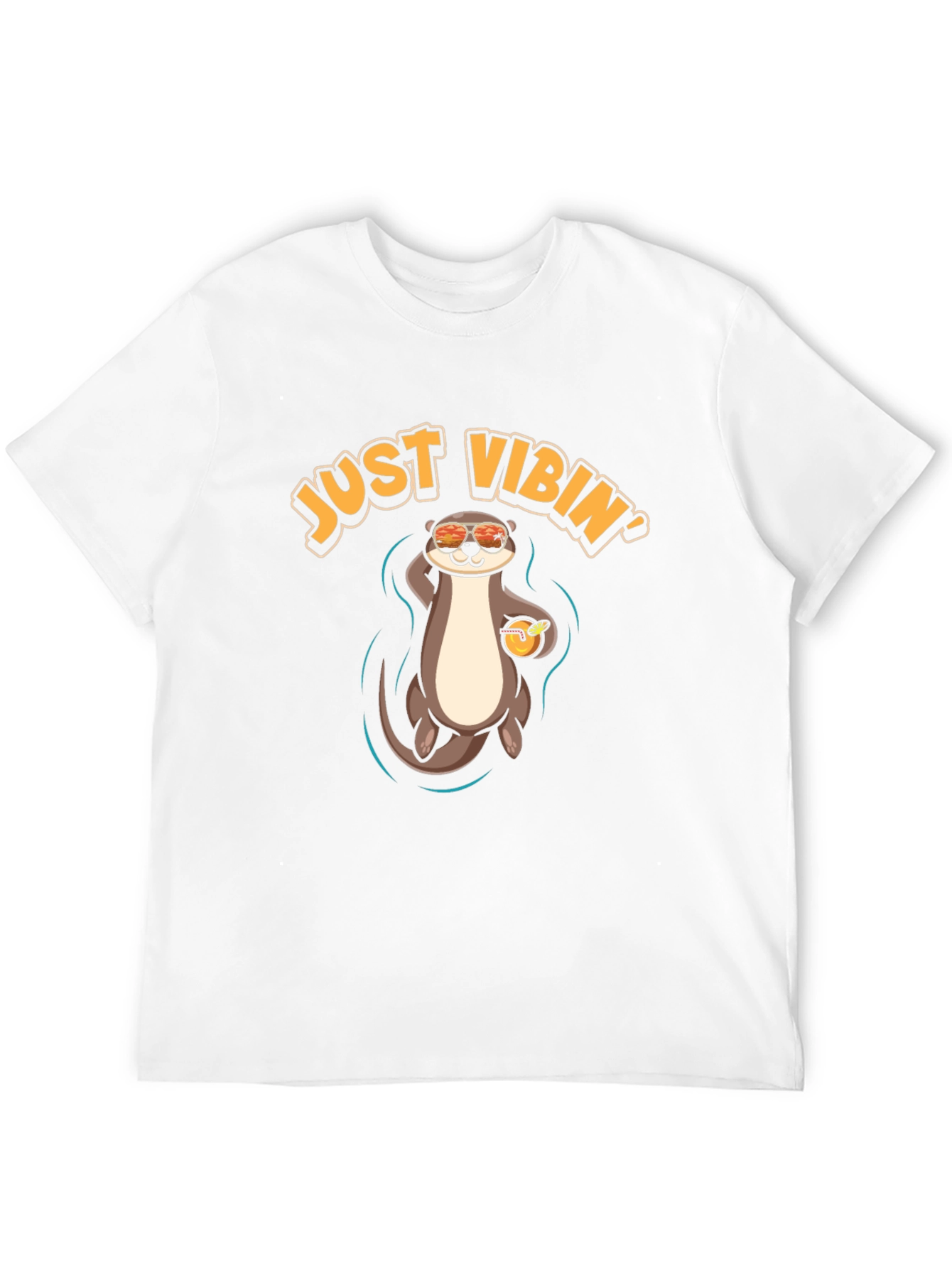 Black Just Vibin' Otter T-Shirt - Cool Summer Vibes view 12