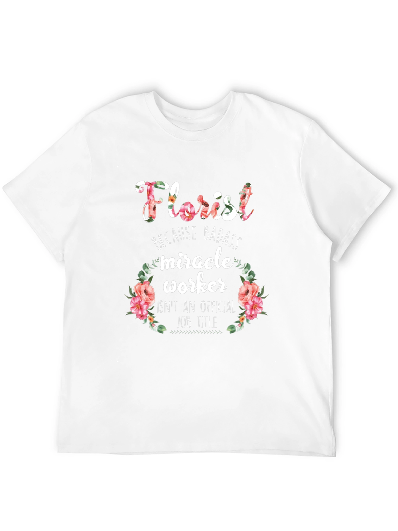 Black Florist Badass Miracle Worker Black Graphic T-Shirt view 12