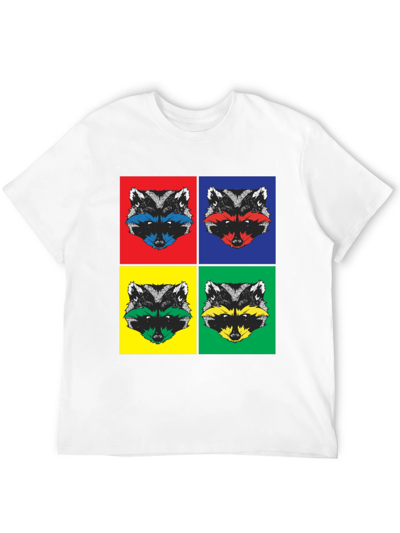 Black Pop Art Raccoon T-Shirt | Quirky Graphic Tee view 12