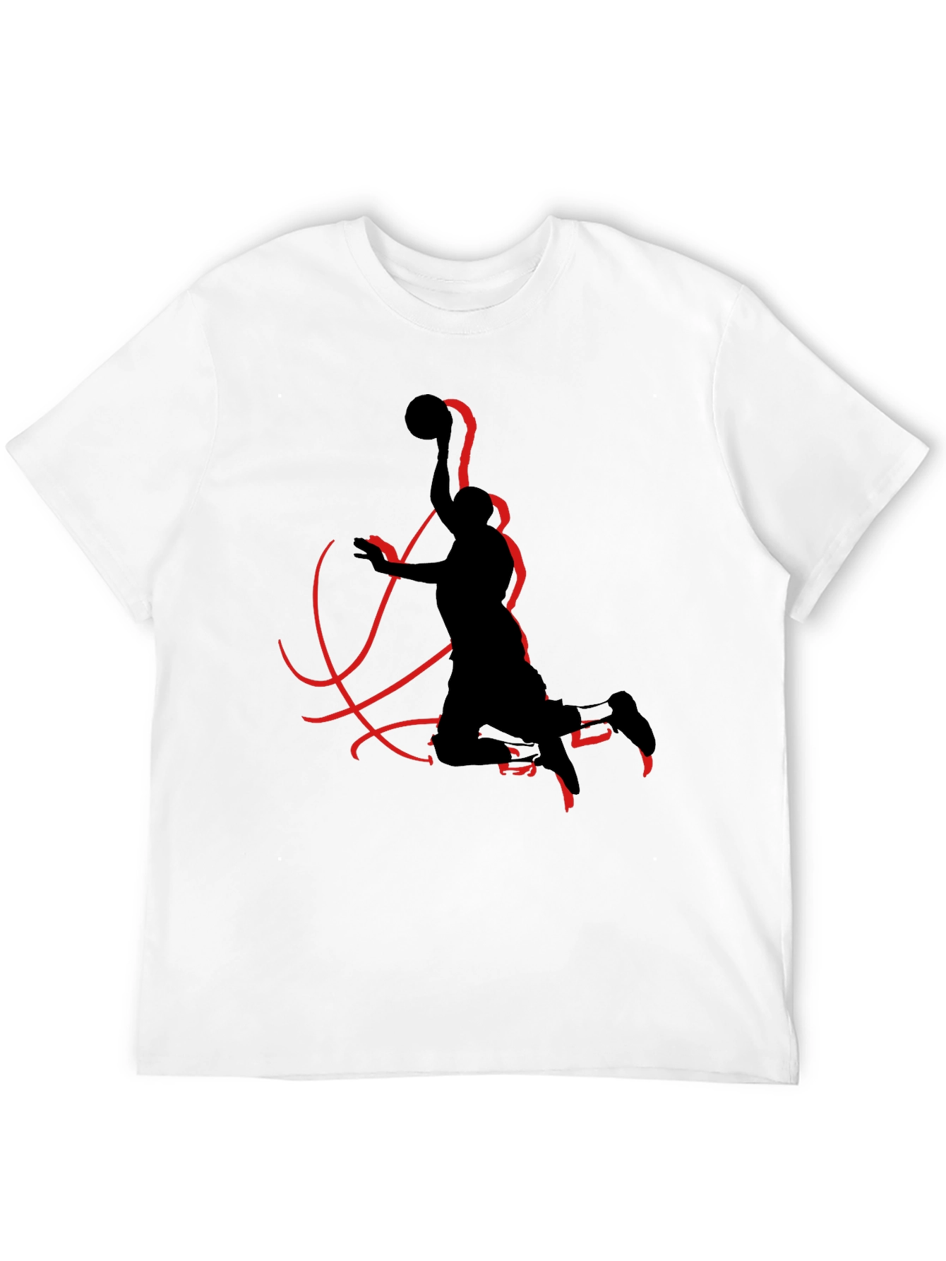 Black Black T-Shirt with Basketball Silhouette view 12